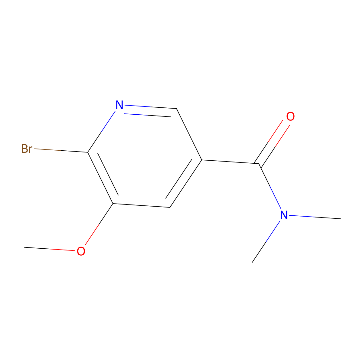 6-Bromo-5-methoxy-N,N-dimethylnicotinamide molecular structure, CAS 2058320-39-9