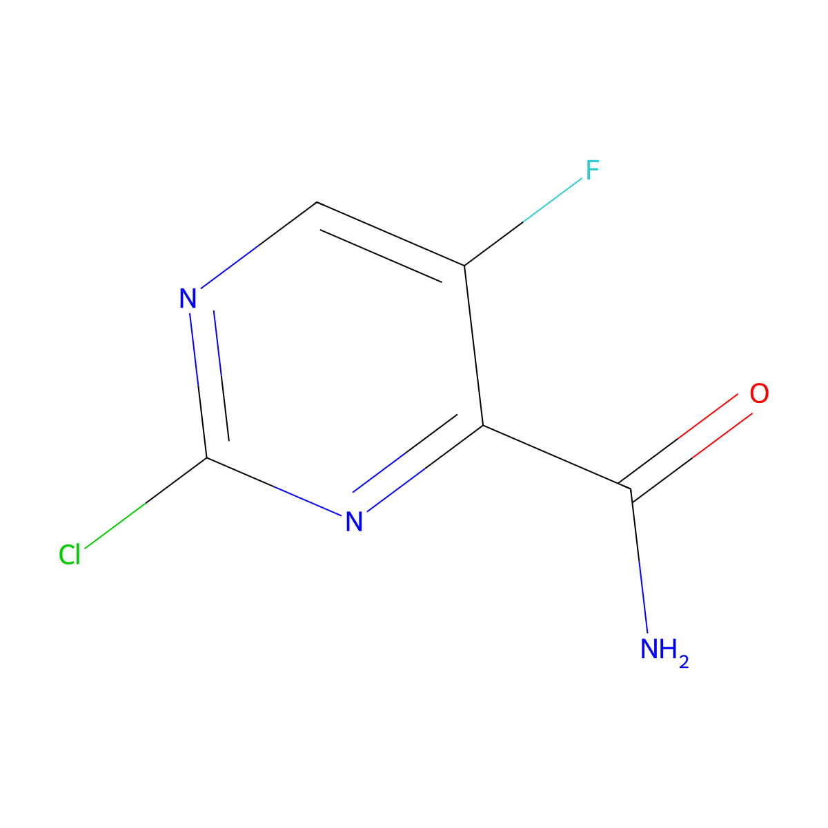 2-Chloro-5-fluoropyrimidine-4-carboxamide molecular structure, CAS 2058321-73-4