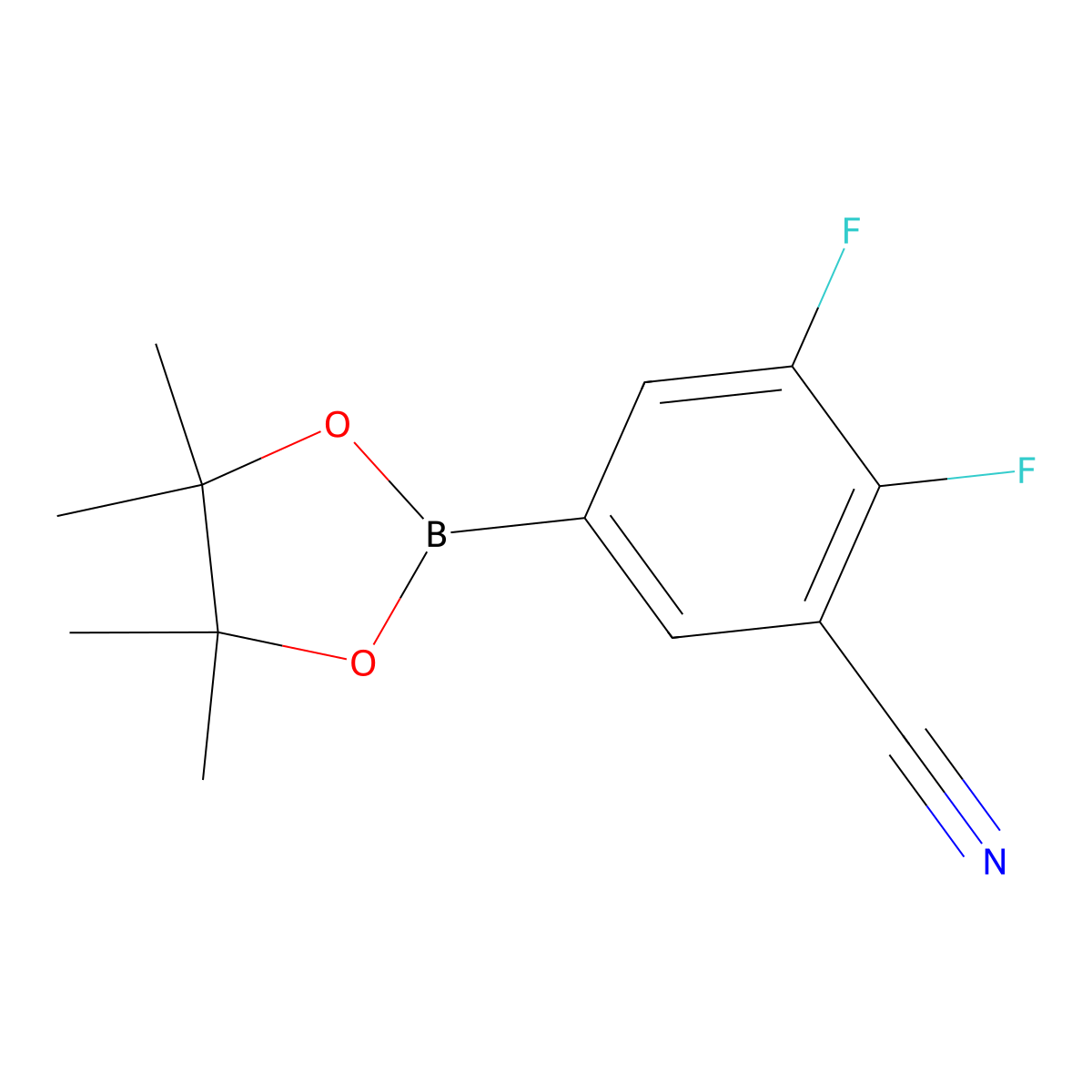 2,3-Difluoro-5-(4,4,5,5-tetramethyl-1,3,2-dioxaborolan-2-YL)benzonitrile molecular structure, CAS 2058322-48-6