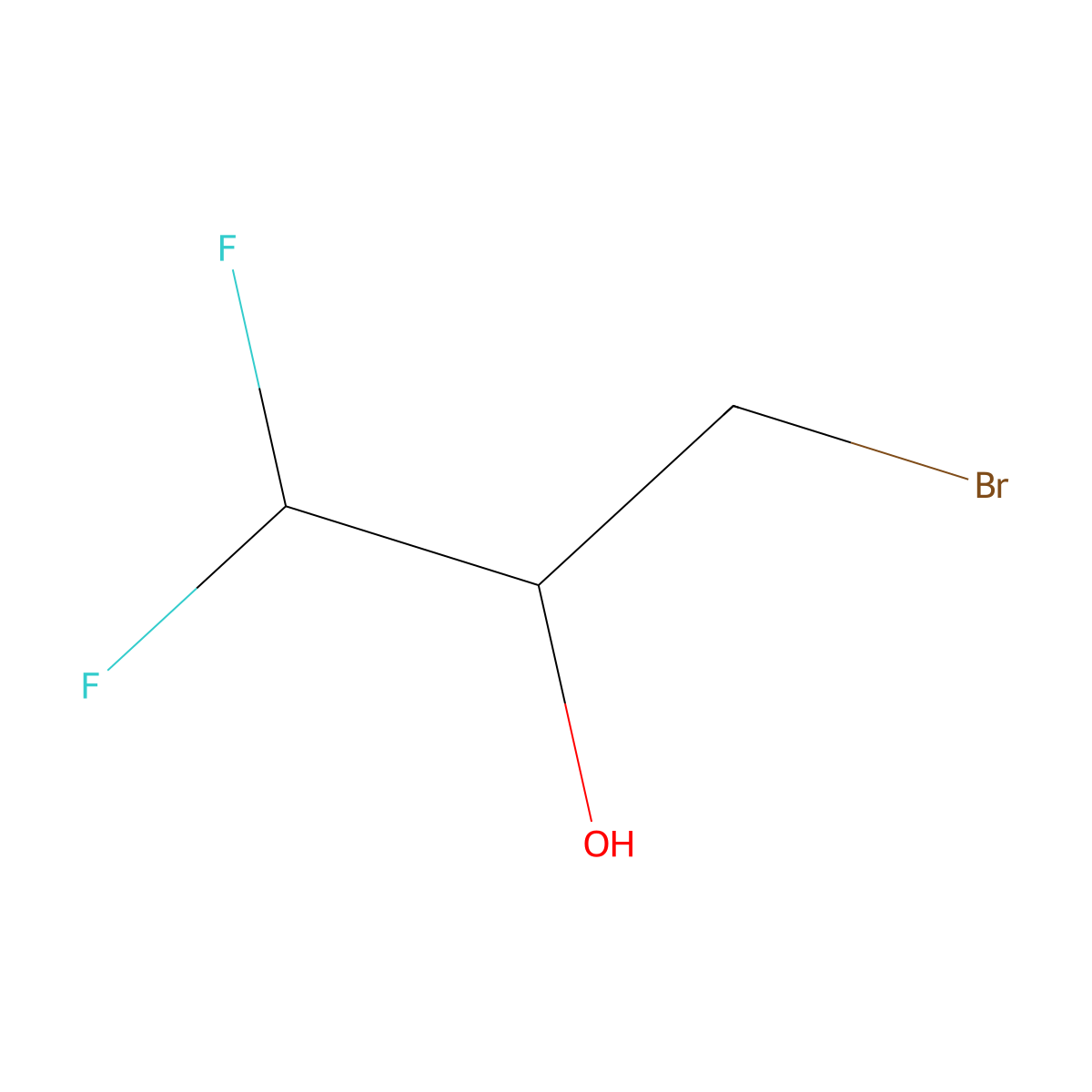 3-Bromo-1,1-difluoropropan-2-ol molecular structure, CAS 2058331-75-0