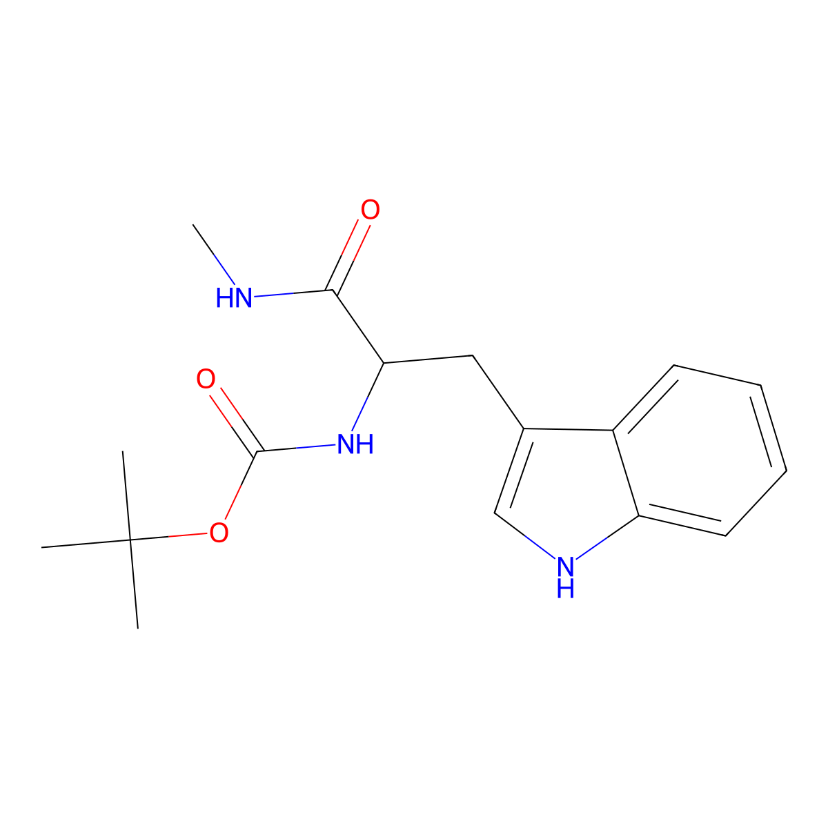 Tert-butyl N-[2-(1H-indol-3-yl)-1-(methylcarbamoyl)ethyl]carbamate molecular structure, CAS 2058424-17-0