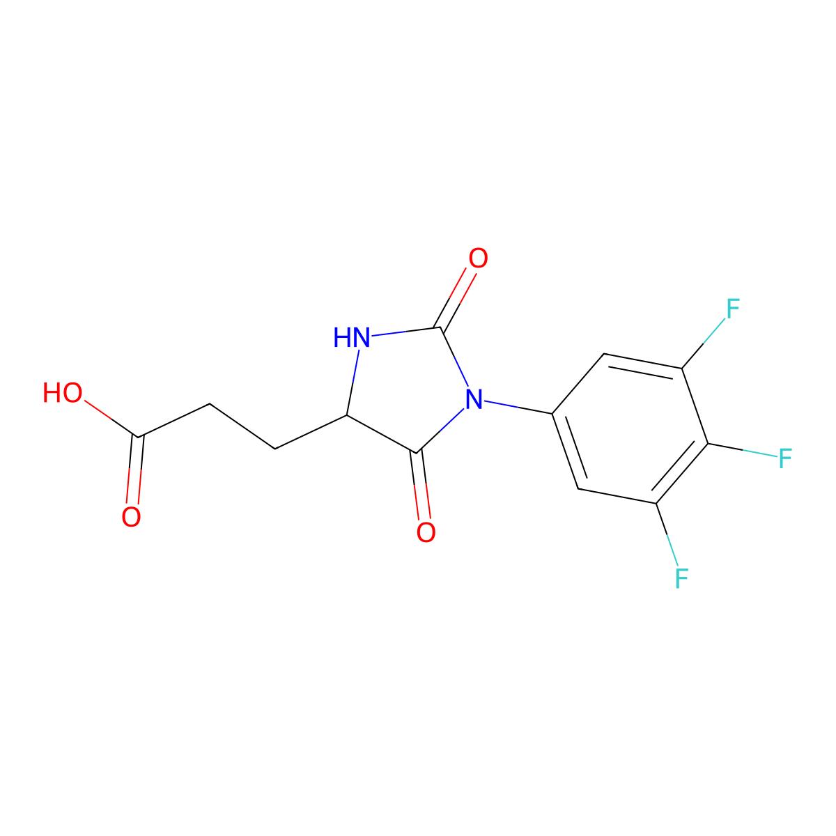 3-[2,5-Dioxo-1-(3,4,5-trifluorophenyl)imidazolidin-4-yl]propanoic acid molecular structure, CAS 2058426-46-1