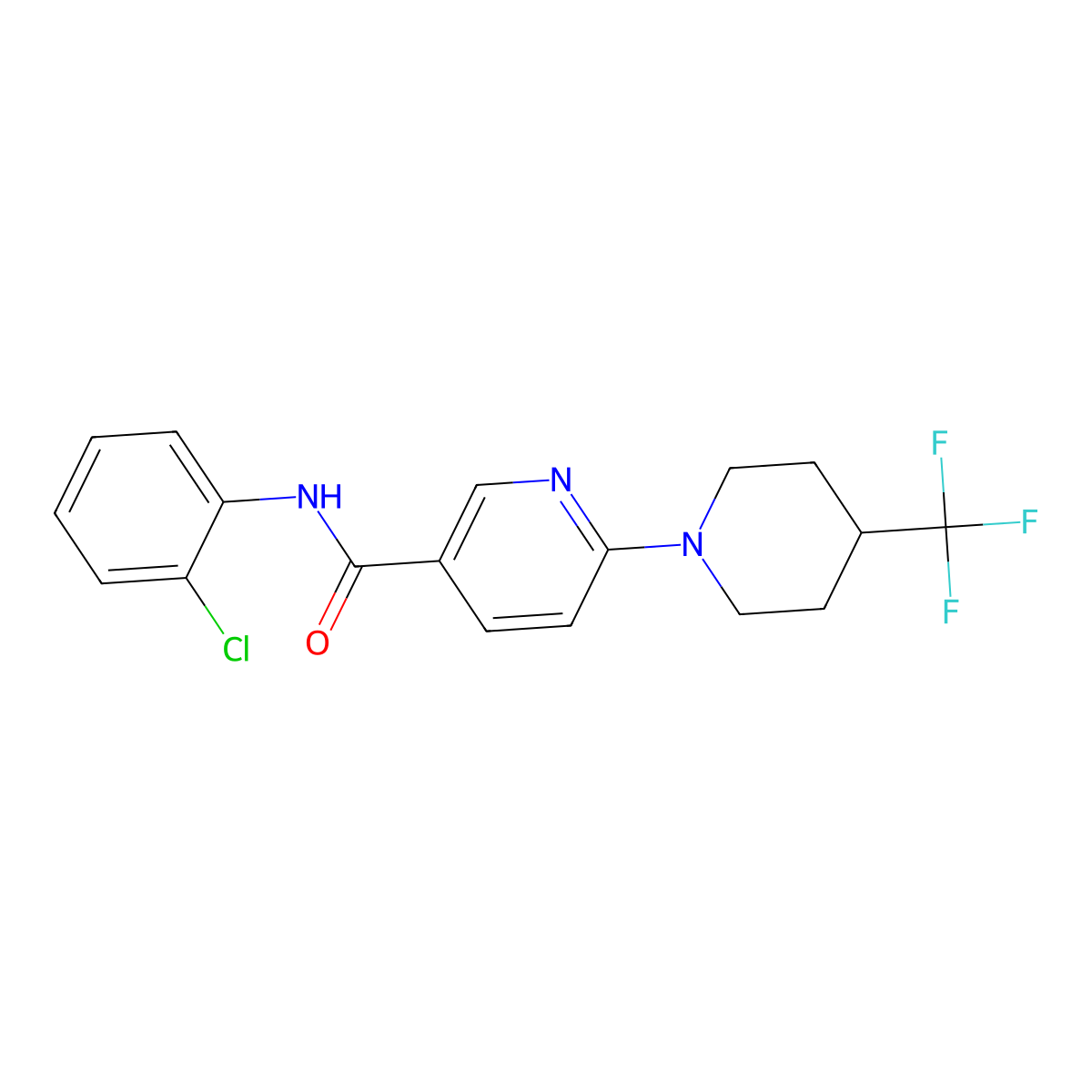 N-(2-chlorophenyl)-6-[4-(trifluoromethyl)piperidin-1-yl]pyridine-3-carboxamide molecular structure, CAS 2058440-92-7