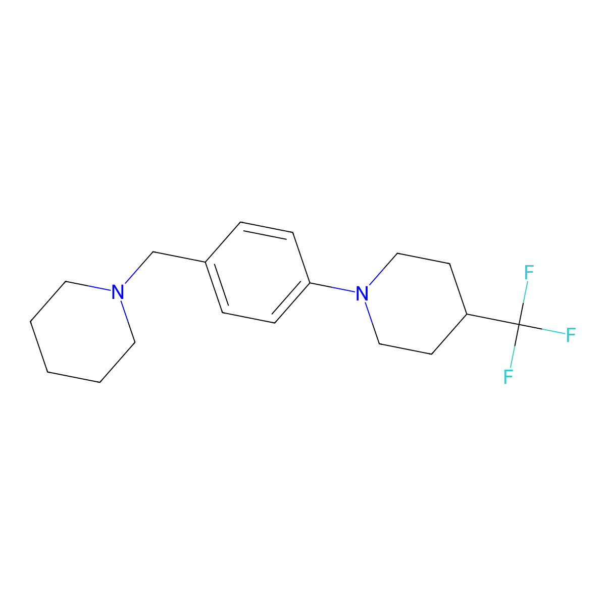 1-[4-(Piperidin-1-ylmethyl)phenyl]-4-(trifluoromethyl)piperidine molecular structure, CAS 2058442-63-8