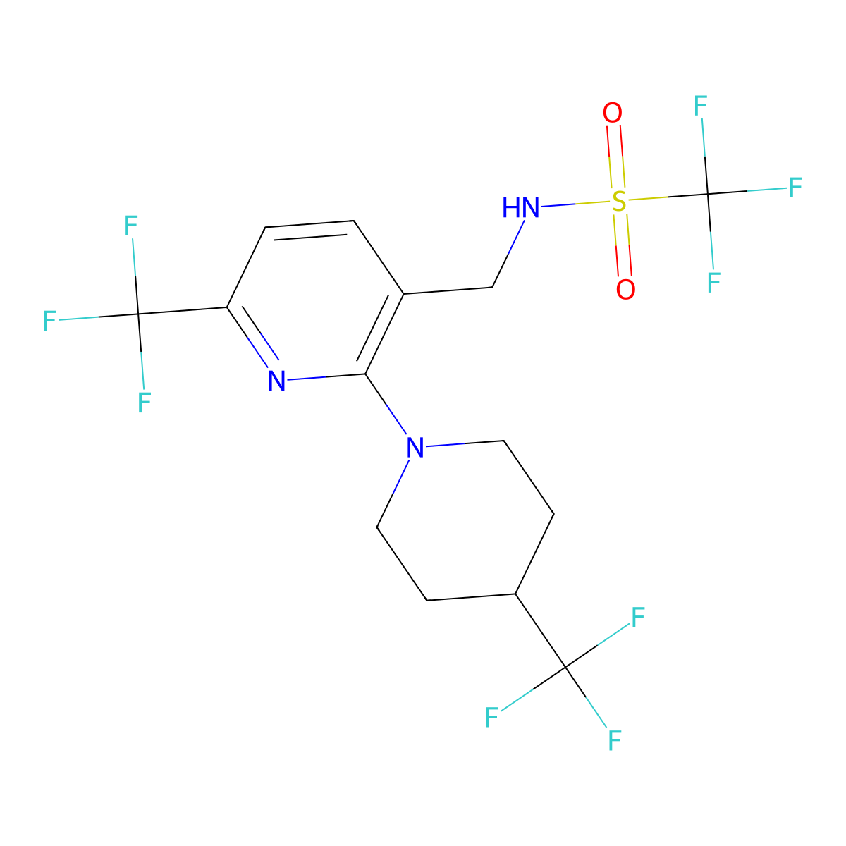 1,1,1-trifluoro-N-{[6-(trifluoromethyl)-2-[4-(trifluoromethyl)piperidin-1-yl]pyridin-3-yl]methyl}methanesulfonamide molecular structure, CAS 2058442-84-3