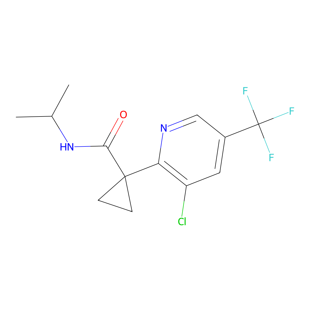 1-[3-chloro-5-(trifluoromethyl)pyridin-2-yl]-N-(propan-2-yl)cyclopropane-1-carboxamide molecular structure, CAS 2058451-57-1