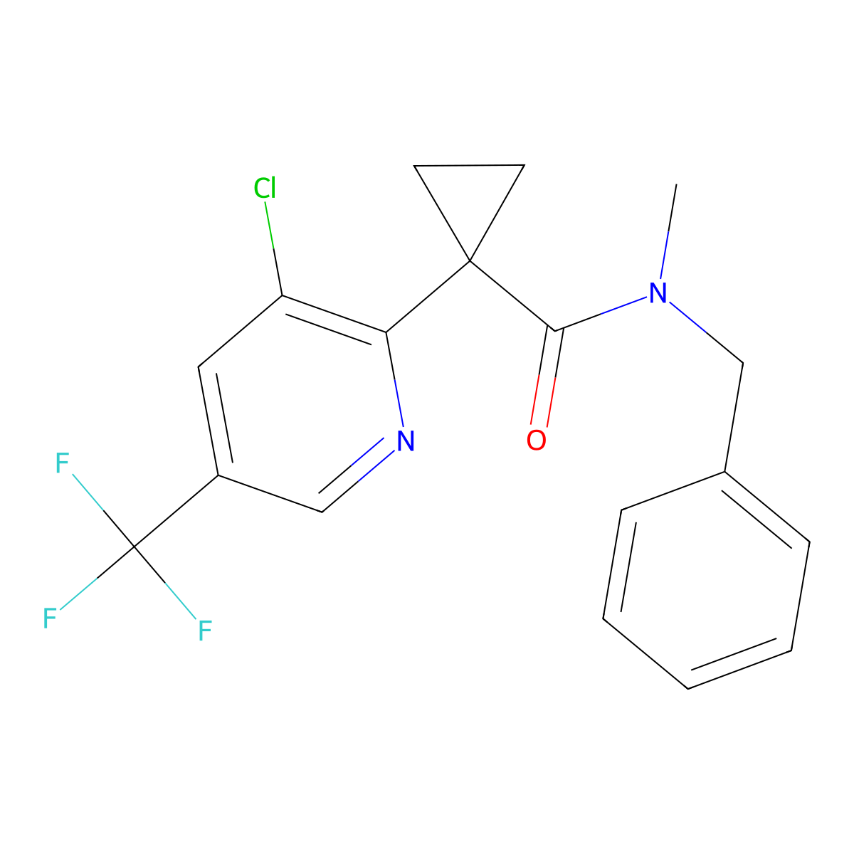 N-benzyl-1-[3-chloro-5-(trifluoromethyl)pyridin-2-yl]-N-methylcyclopropane-1-carboxamide molecular structure, CAS 2058451-60-6