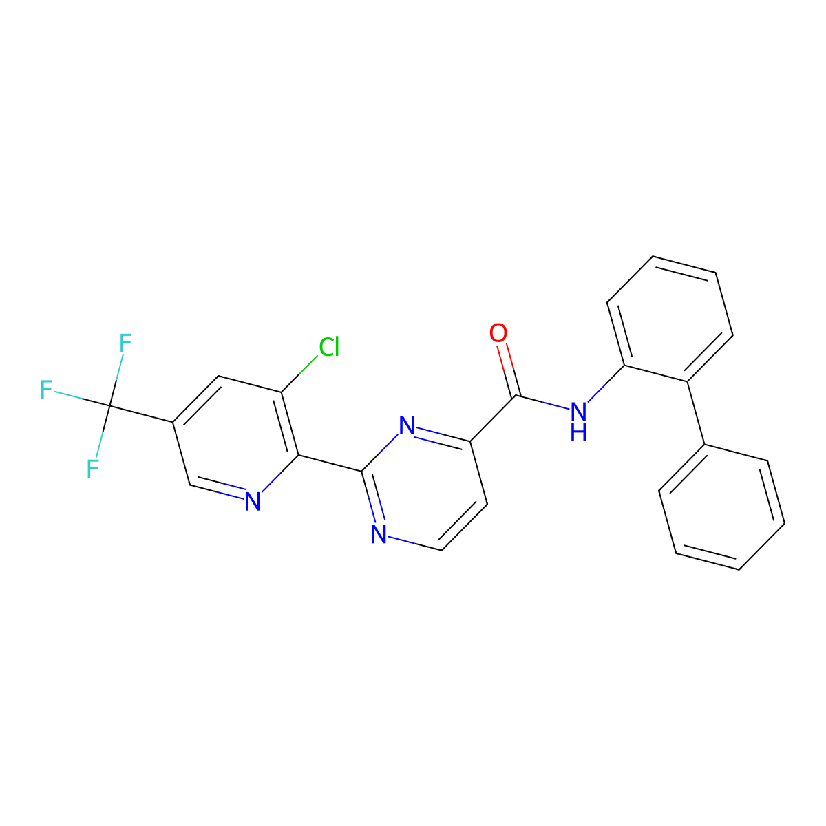 N-[1,1'-biphenyl]-2-yl-2-[3-chloro-5-(trifluoromethyl)-2-pyridinyl]-4-pyrimidinecarboxamide molecular structure, CAS 2058451-68-4