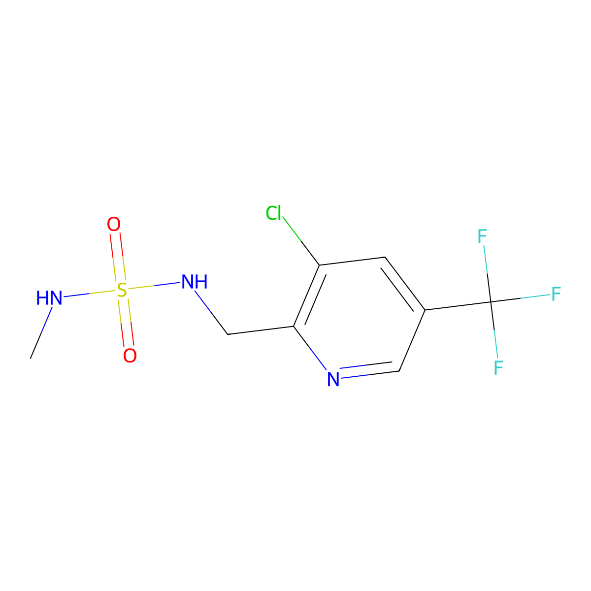 ({[3-Chloro-5-(trifluoromethyl)pyridin-2-yl]methyl}sulfamoyl)(methyl)amine molecular structure, CAS 2058451-80-0