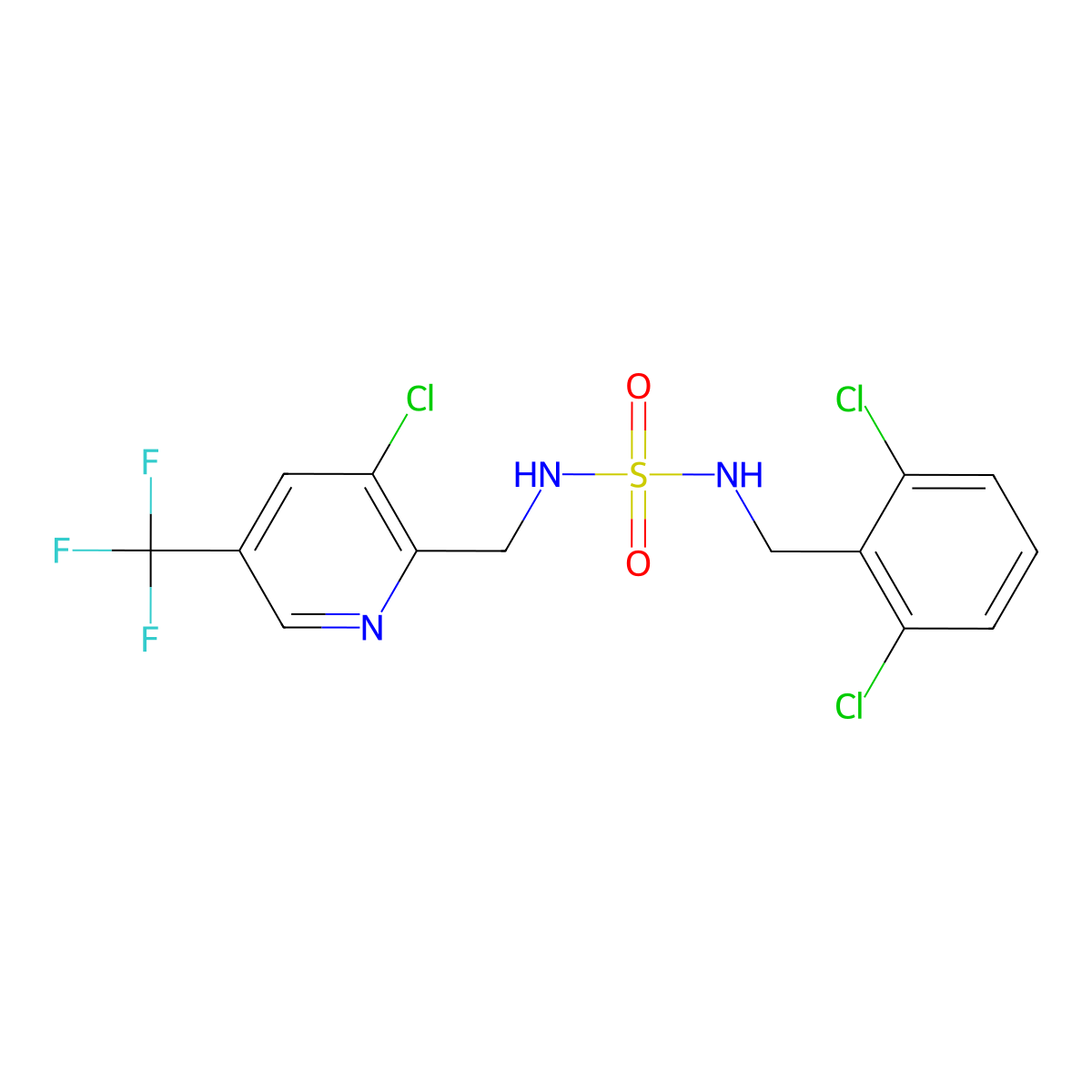 N-{[3-chloro-5-(trifluoromethyl)pyridin-2-yl]methyl}-N'-(2,6-dichlorobenzyl)sulfamide molecular structure, CAS 2058451-96-8