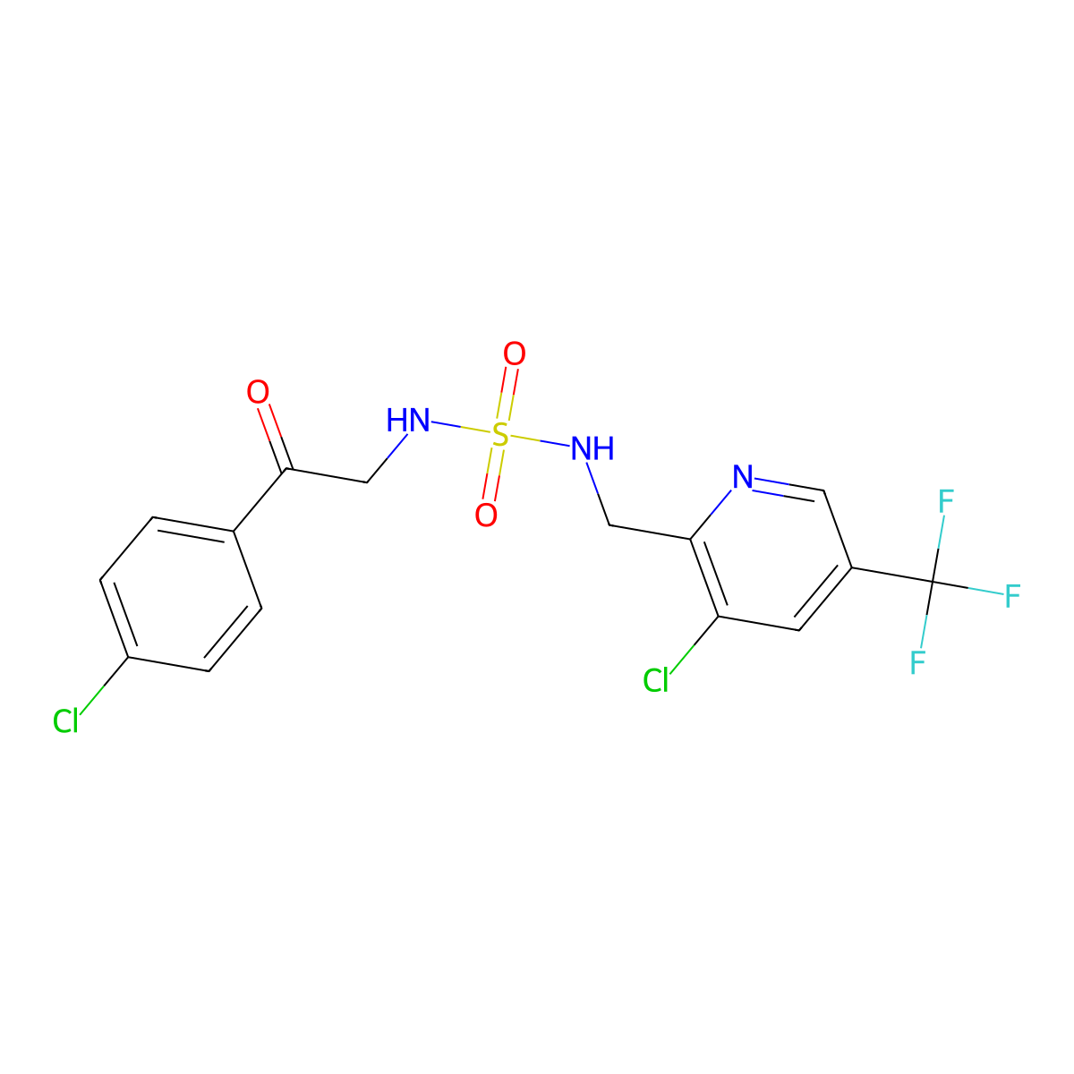 N-[2-(4-chlorophenyl)-2-oxoethyl]-N'-{[3-chloro-5-(trifluoromethyl)-2-pyridinyl]methyl}sulfamide molecular structure, CAS 2058452-05-2