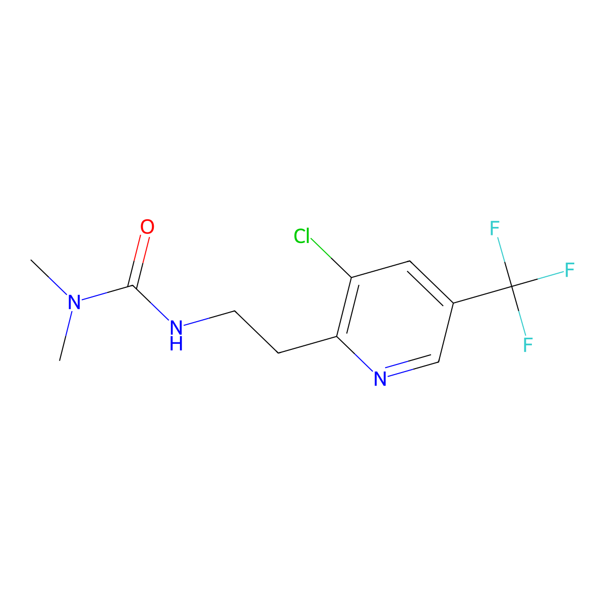 1-{2-[3-Chloro-5-(trifluoromethyl)pyridin-2-yl]ethyl}-3,3-dimethylurea molecular structure, CAS 2058452-62-1