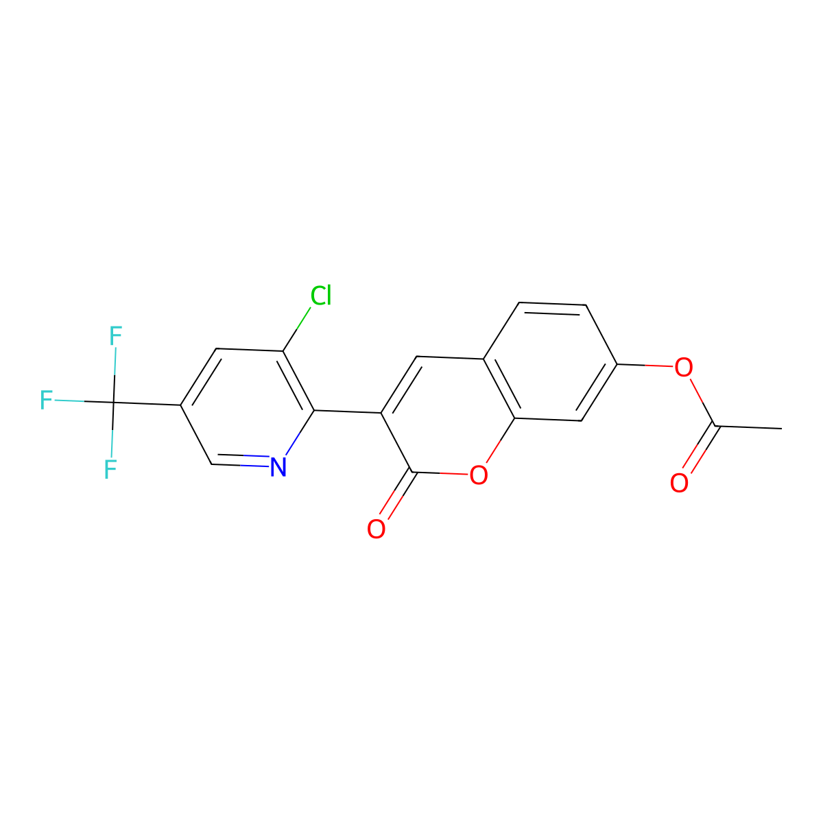 3-[3-chloro-5-(trifluoromethyl)pyridin-2-yl]-2-oxo-2H-chromen-7-yl acetate molecular structure, CAS 2058453-34-0