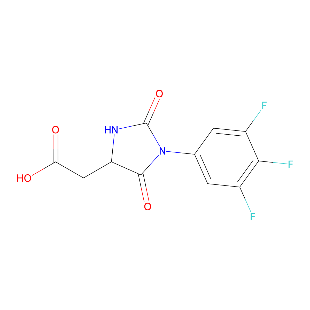 2-[2,5-Dioxo-1-(3,4,5-trifluorophenyl)imidazolidin-4-yl]acetic acid molecular structure, CAS 2058464-42-7