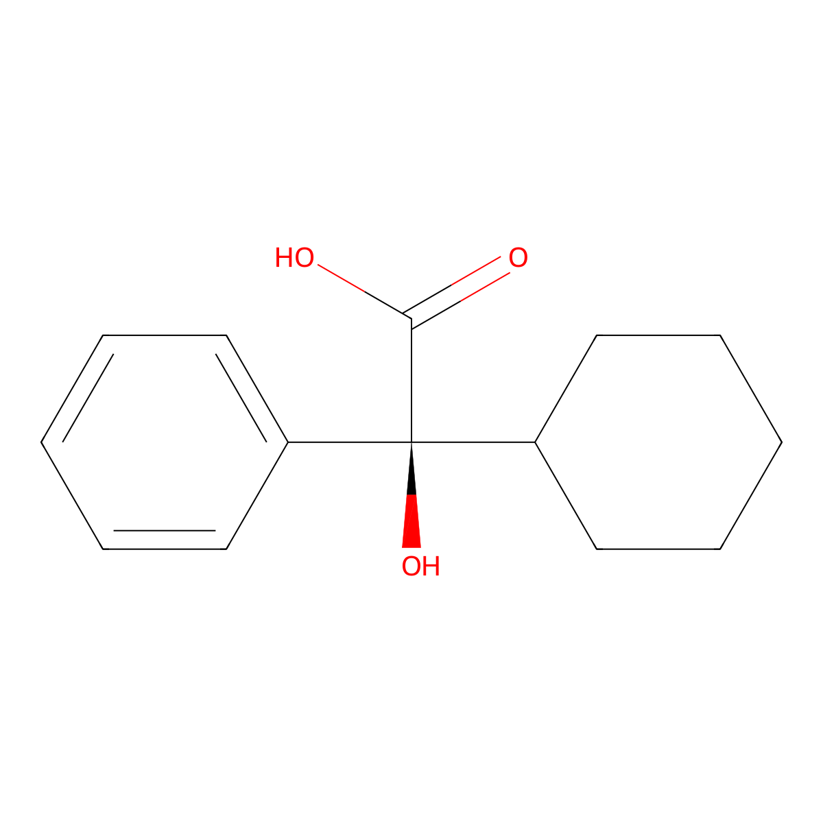 Cyclohexylphenylglycolic acid, (+)- molecular structure, CAS 20585-34-6