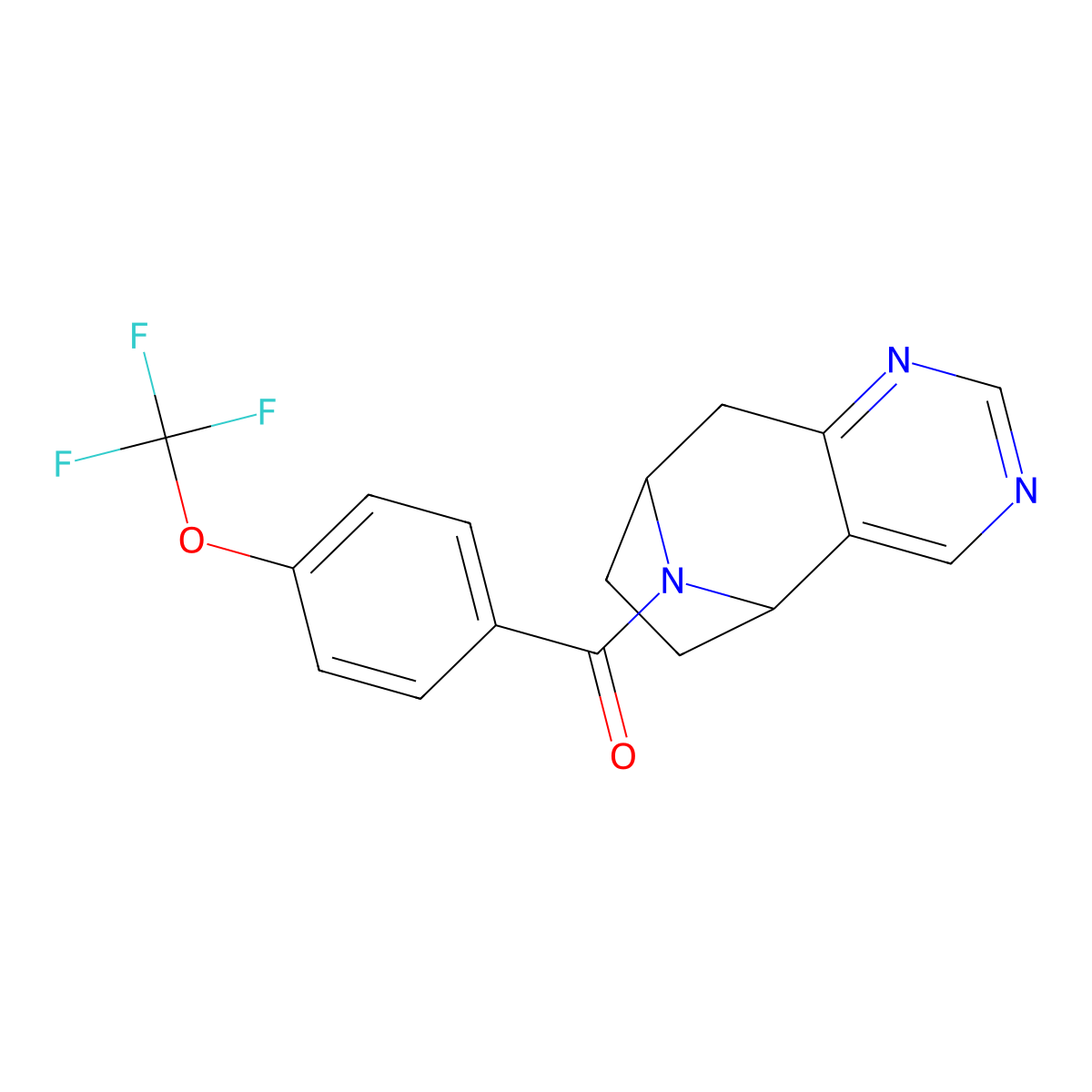 ((5R,8S)-6,7,8,9-tetrahydro-5H-5,8-epiminocyclohepta[d]pyrimidin-10-yl)(4-(trifluoromethoxy)phenyl)methanone molecular structure, CAS 2058502-43-3