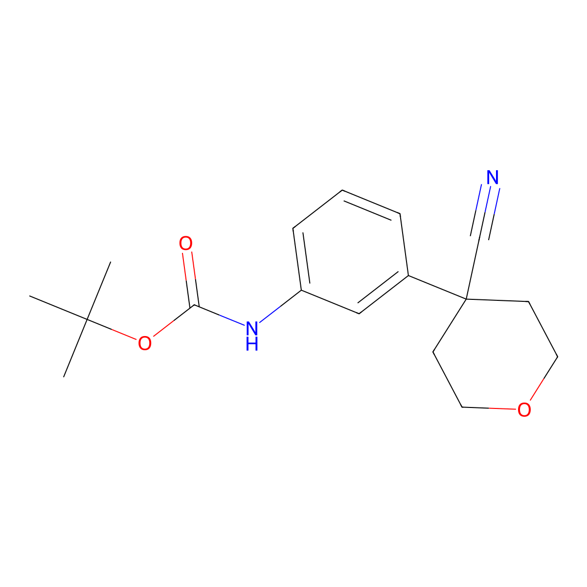 tert-butyl N-[3-(4-cyanooxan-4-yl)phenyl]carbamate molecular structure, CAS 2058507-56-3