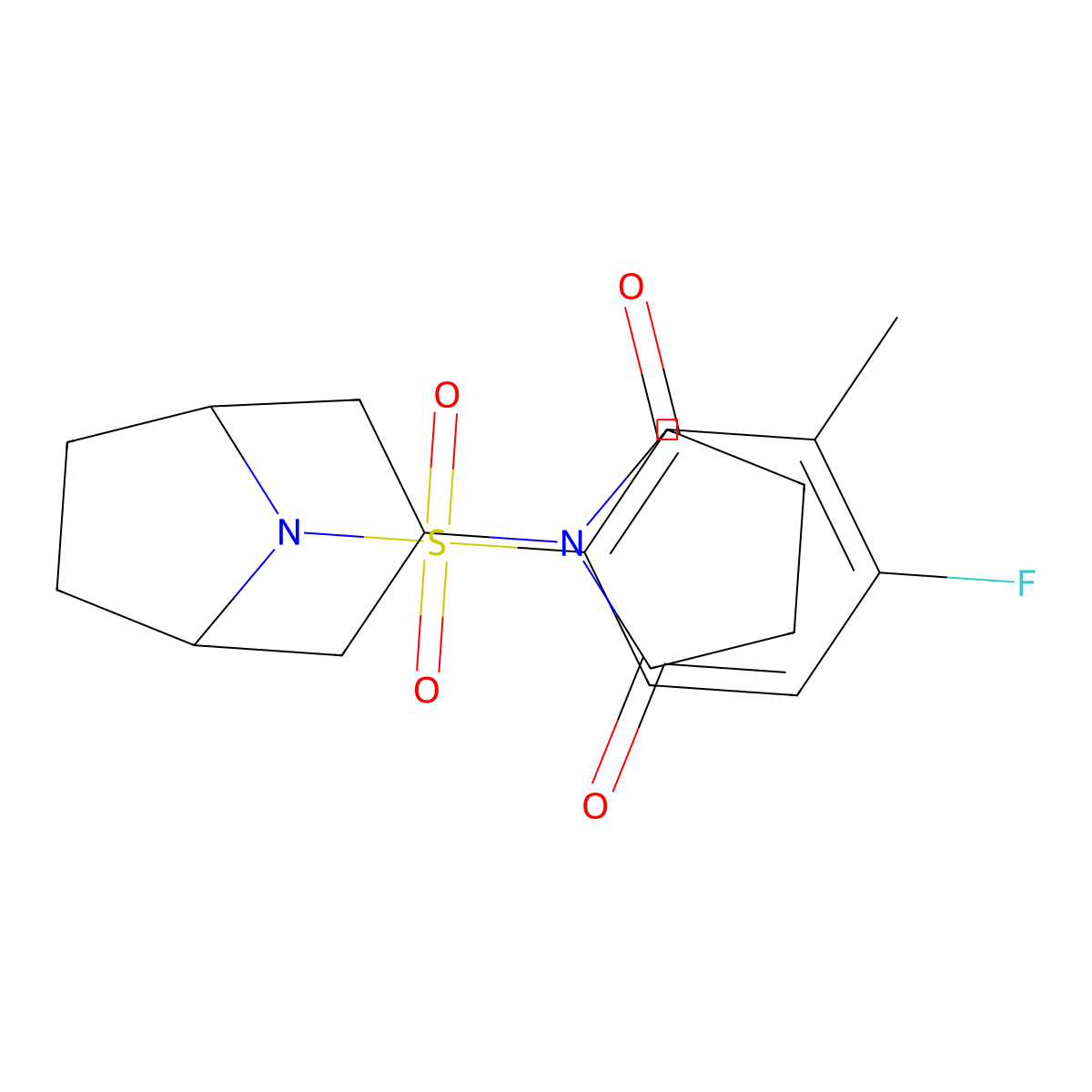 1-((1R,5S)-8-((4-fluoro-3-methylphenyl)sulfonyl)-8-azabicyclo[3.2.1]octan-3-yl)pyrrolidine-2,5-dione molecular structure, CAS 2058514-25-1
