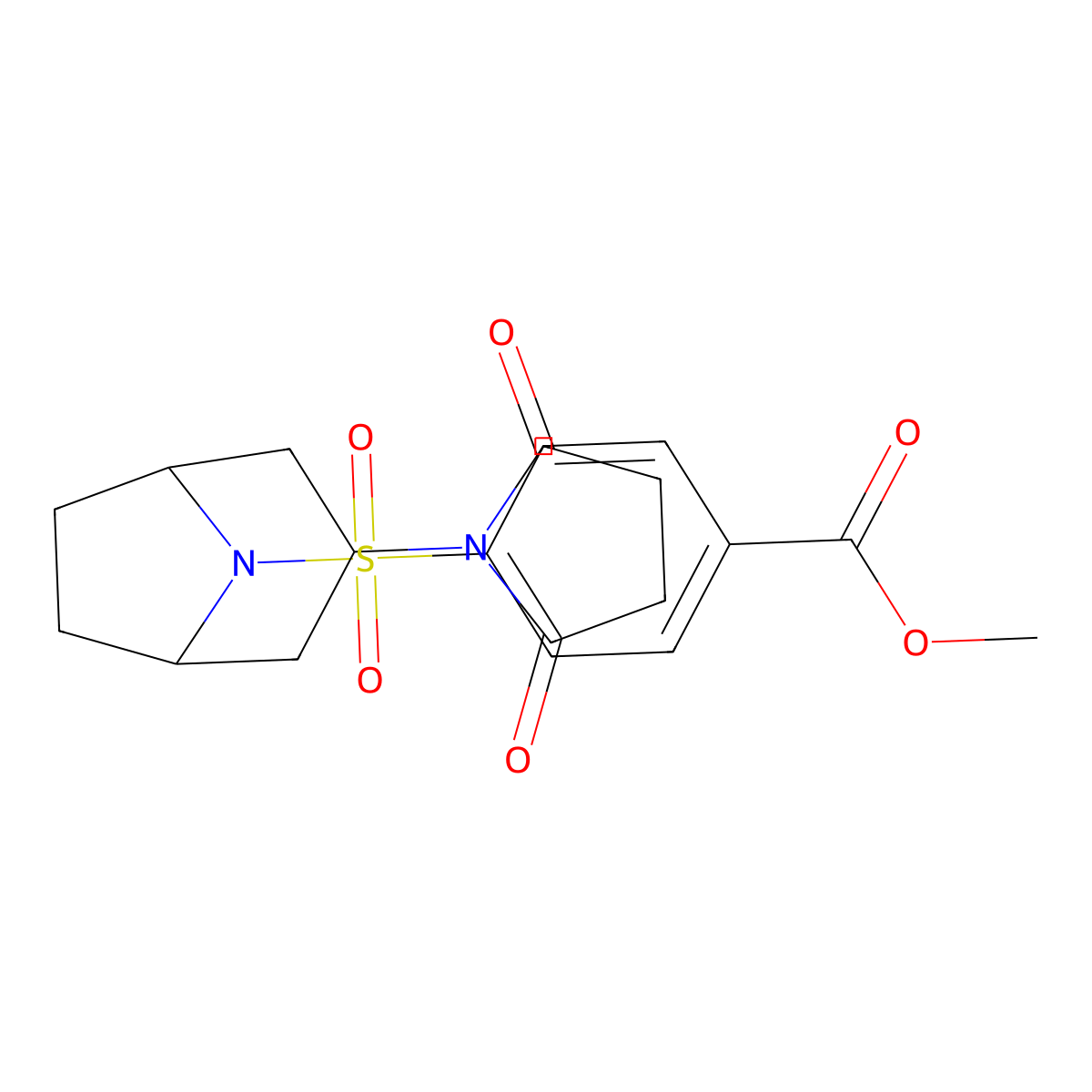 methyl 4-(((1R,5S)-3-(2,5-dioxopyrrolidin-1-yl)-8-azabicyclo[3.2.1]octan-8-yl)sulfonyl)benzoate molecular structure, CAS 2058514-70-6