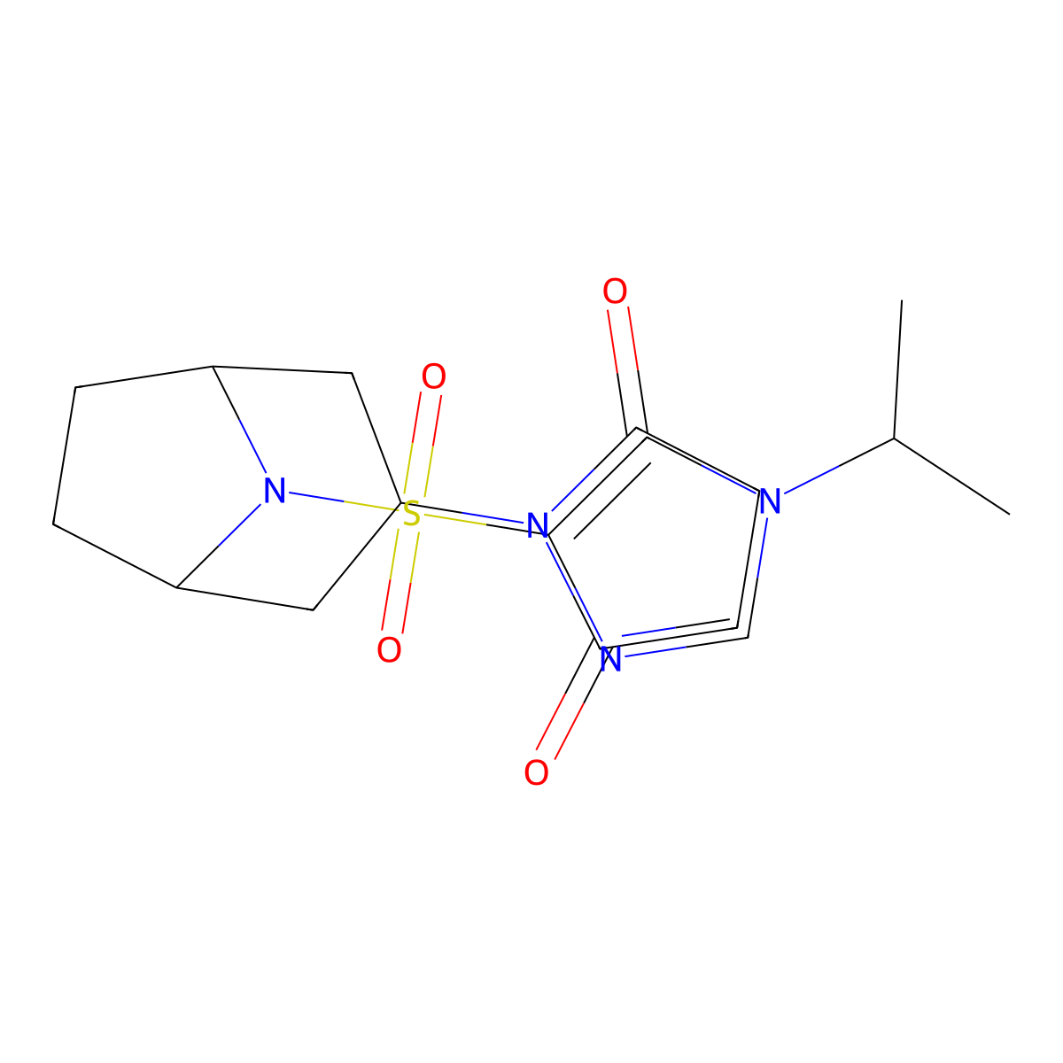 1-((1R,5S)-8-((1-isopropyl-1H-imidazol-4-yl)sulfonyl)-8-azabicyclo[3.2.1]octan-3-yl)pyrrolidine-2,5-dione molecular structure, CAS 2058514-78-4