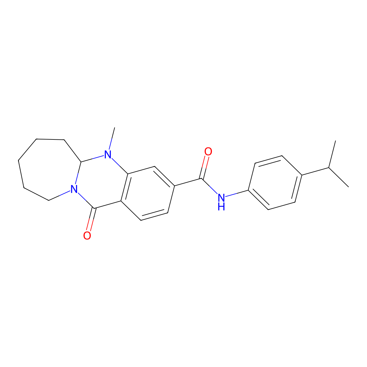 N-(4-isopropylphenyl)-5-methyl-12-oxo-5,5a,6,7,8,9,10,12-octahydroazepino[2,1-b]quinazoline-3-carboxamide molecular structure, CAS 2058515-88-9