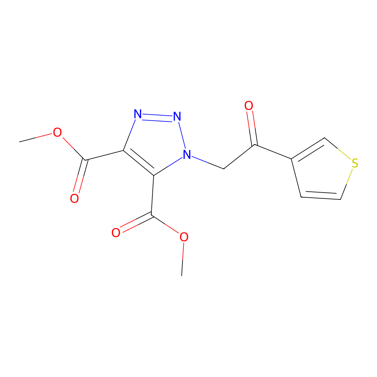 dimethyl 1-[2-oxo-2-(3-thienyl)ethyl]-1H-1,2,3-triazole-4,5-dicarboxylate molecular structure, CAS 2058529-95-4