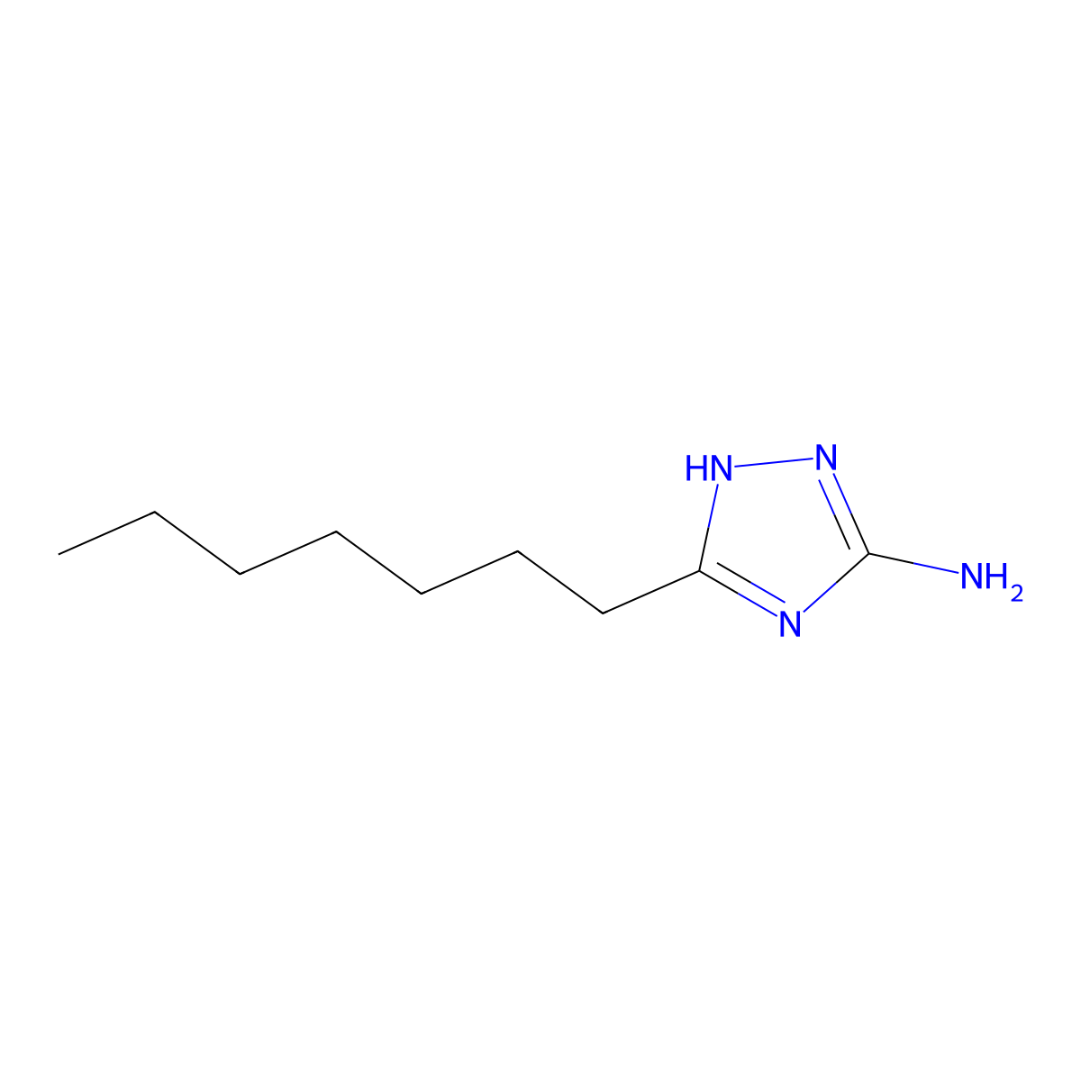 3-Heptyl-1H-1,2,4-triazol-5-amine molecular structure, CAS 20586-95-2