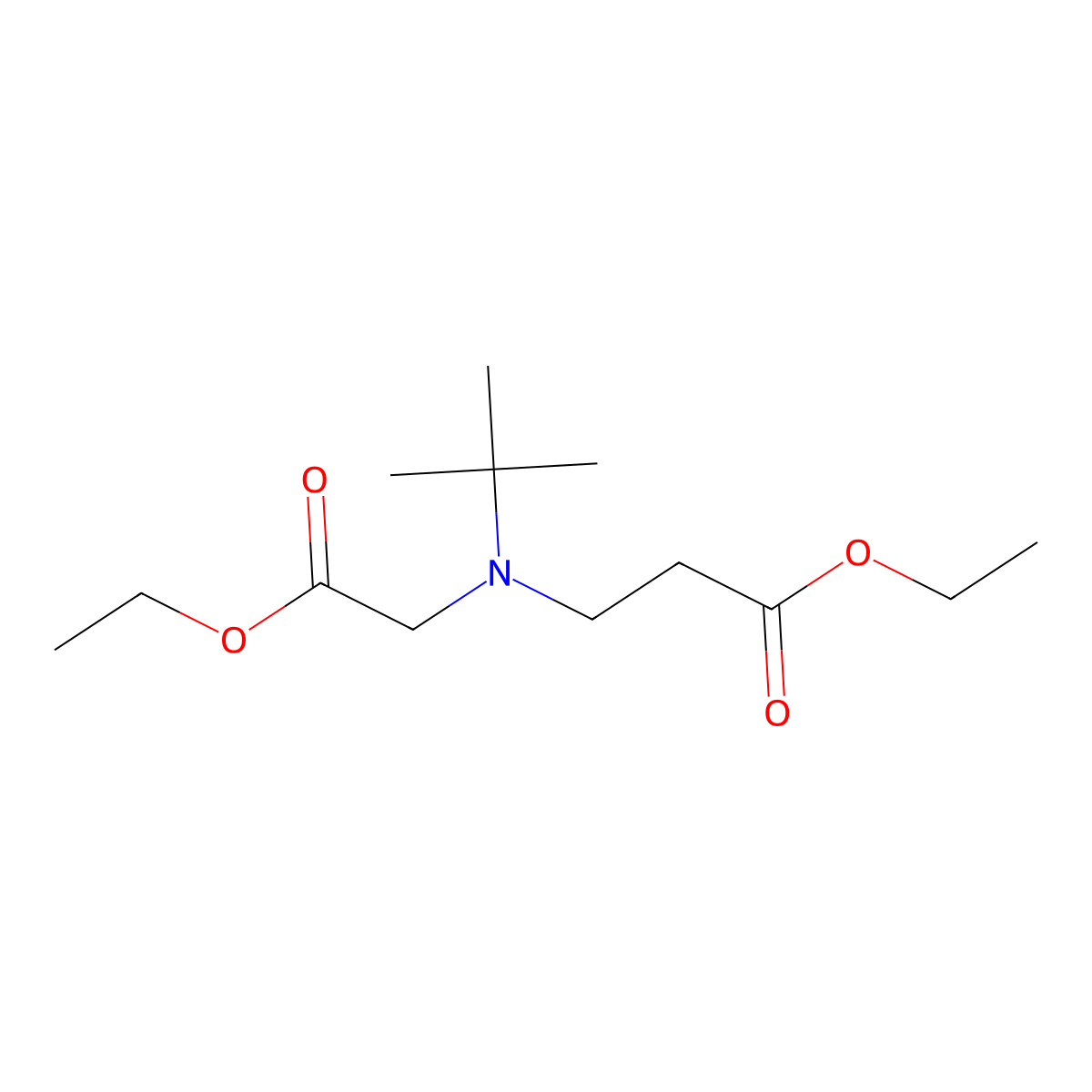 Ethyl 3-[tert-butyl(2-ethoxy-2-oxoethyl)amino]propanoate molecular structure, CAS 2058638-68-7