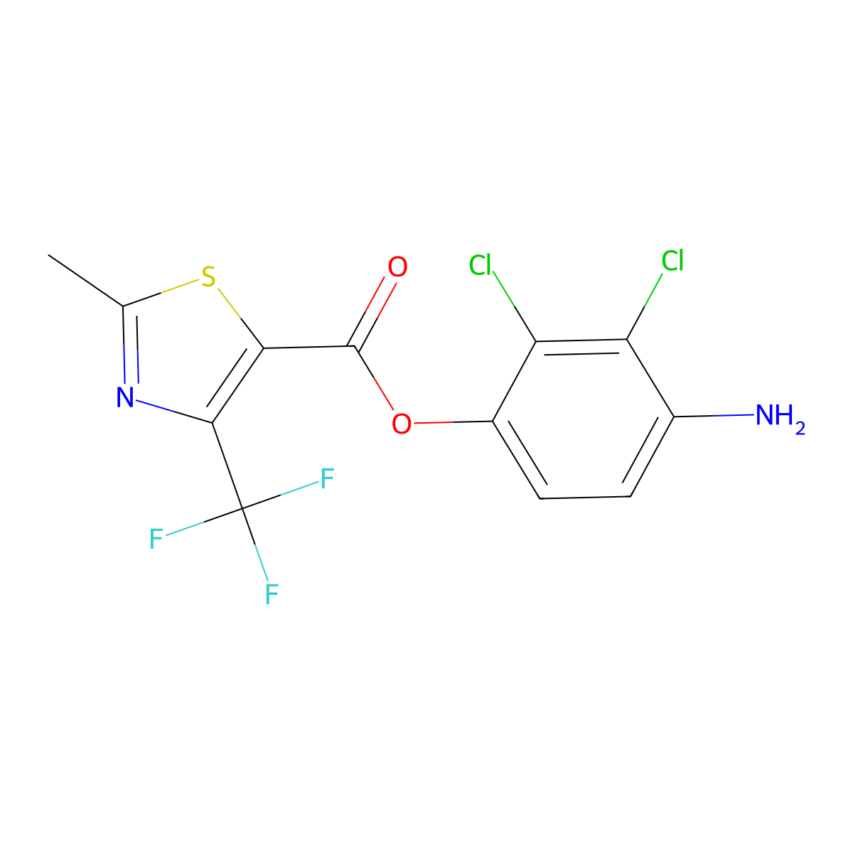 4-Amino-2,3-dichlorophenyl 2-methyl-4-(trifluoromethyl)thiazole-5-carboxylate molecular structure, CAS 205867-66-9