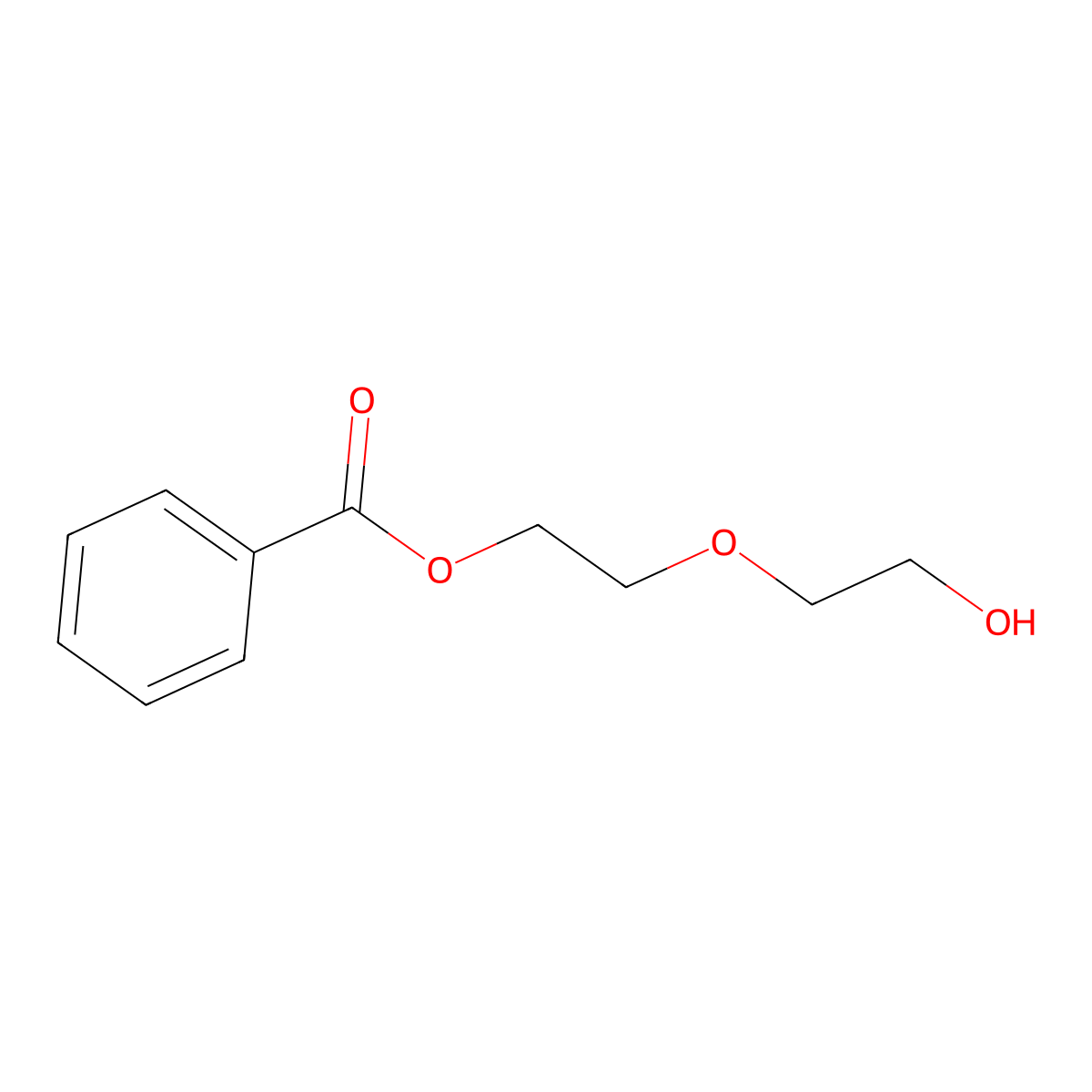 Diethylene glycol monobenzoate molecular structure, CAS 20587-61-5
