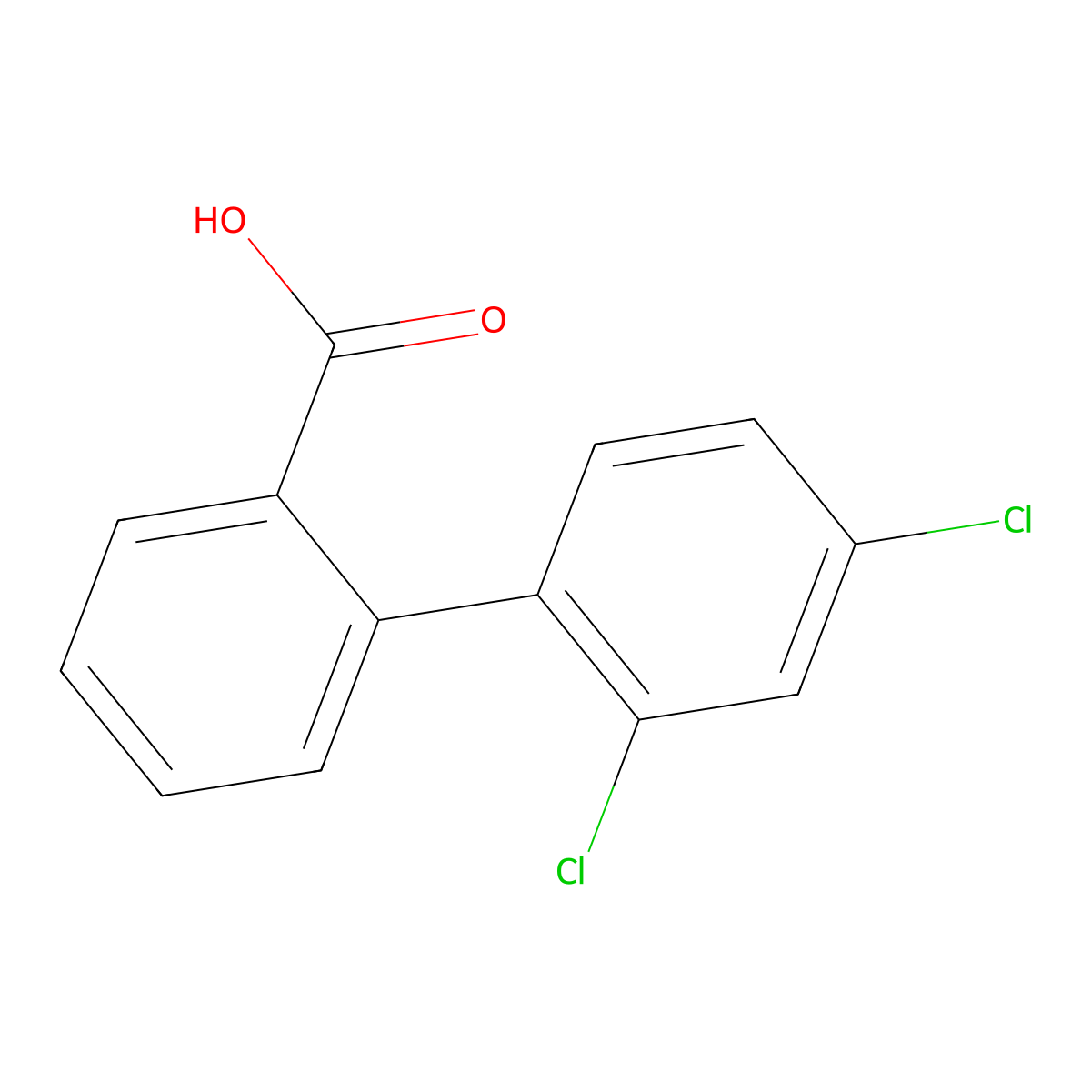 2-(2,4-Dichlorophenyl)benzoic acid molecular structure, CAS 205871-47-2