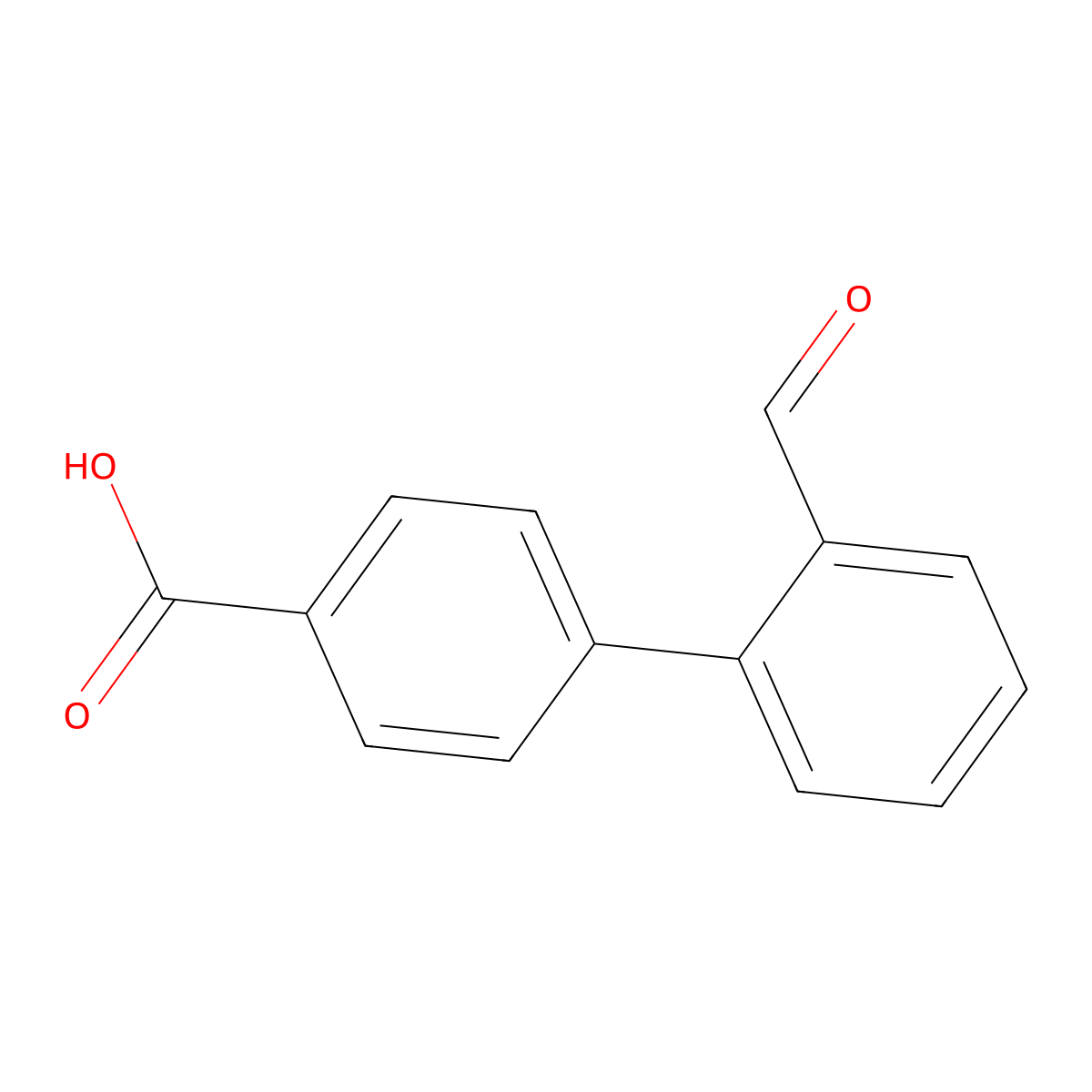 4-(2-formylphenyl)benzoic Acid molecular structure, CAS 205871-49-4
