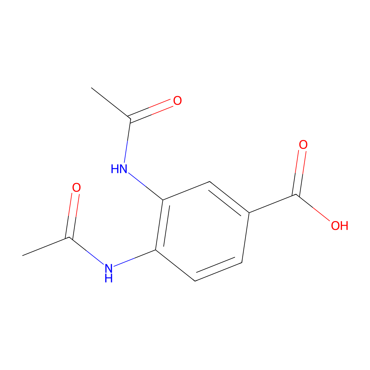 3,4-Diacetamidobenzoic acid molecular structure, CAS 205873-56-9