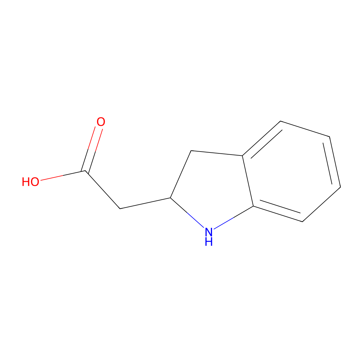 2-(2,3-dihydro-1H-indol-2-yl)acetic Acid molecular structure, CAS 205877-21-0