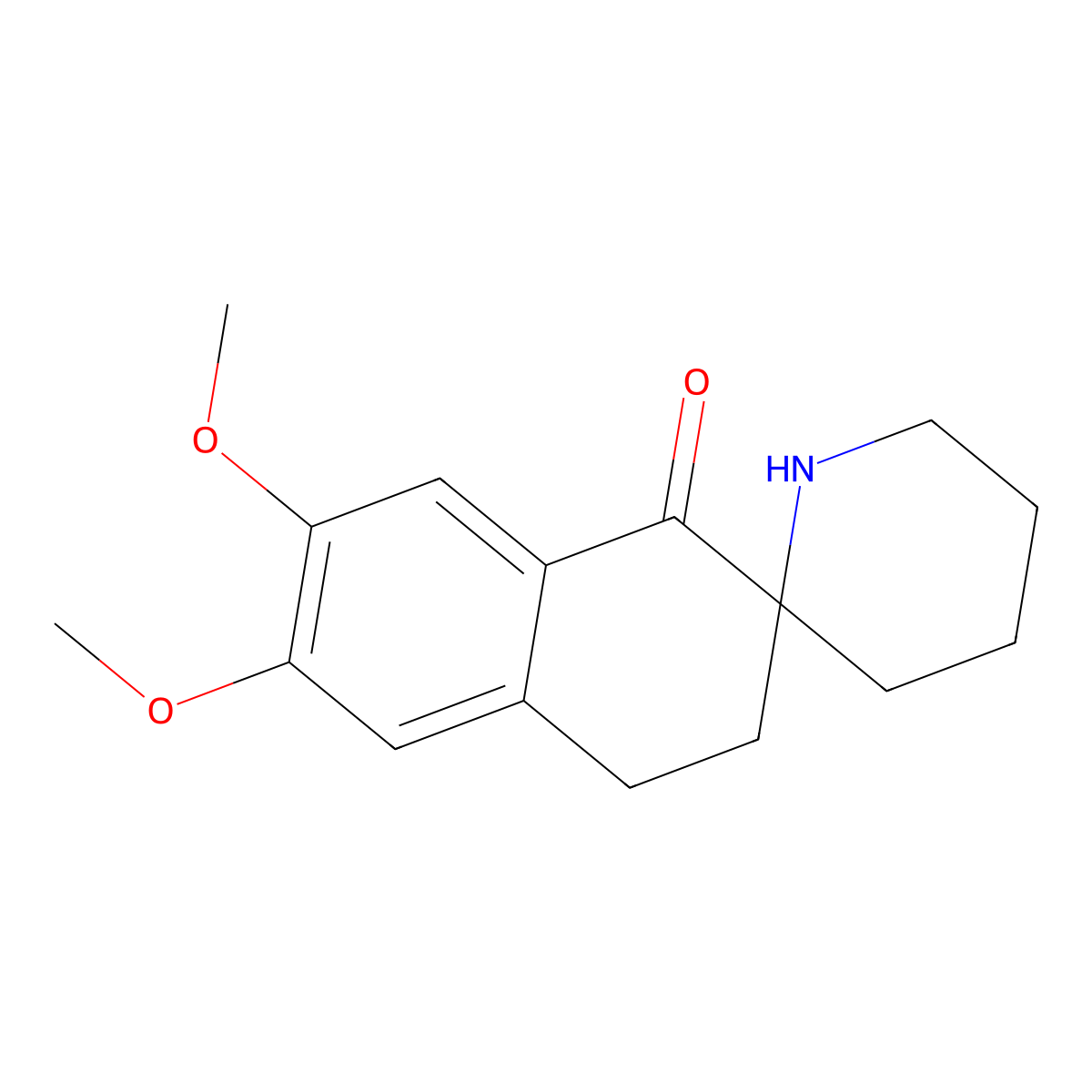 6,7-dimethoxy-3,4-dihydro-1H-spiro[naphthalene-2,2'-piperidin]-1-one molecular structure, CAS 205878-26-8