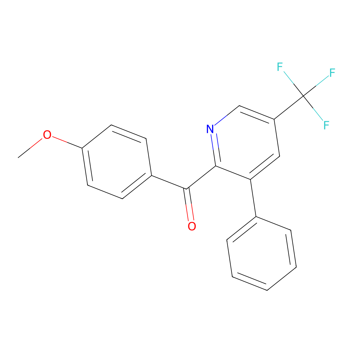 (4-Methoxyphenyl)[3-phenyl-5-(trifluoromethyl)-2-pyridinyl]methanone molecular structure, CAS 2058812-13-6