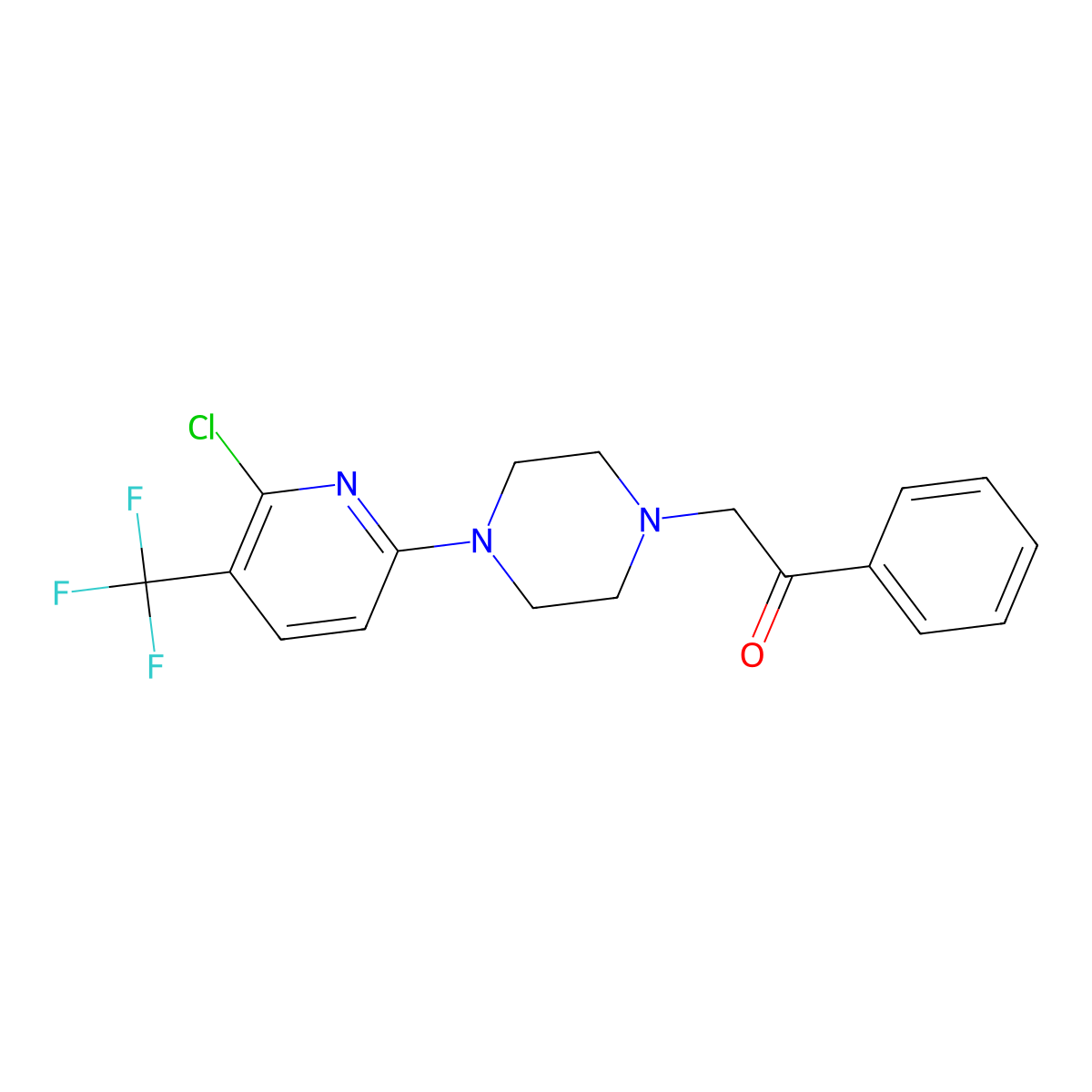 2-{4-[6-Chloro-5-(trifluoromethyl)pyridin-2-yl]piperazin-1-yl}-1-phenylethan-1-one molecular structure, CAS 2058813-90-2