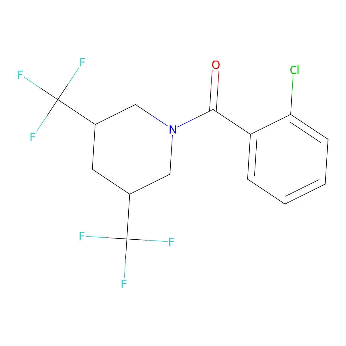 1-(2-Chlorobenzoyl)-3,5-bis(trifluoromethyl)piperidine molecular structure, CAS 2058814-08-5