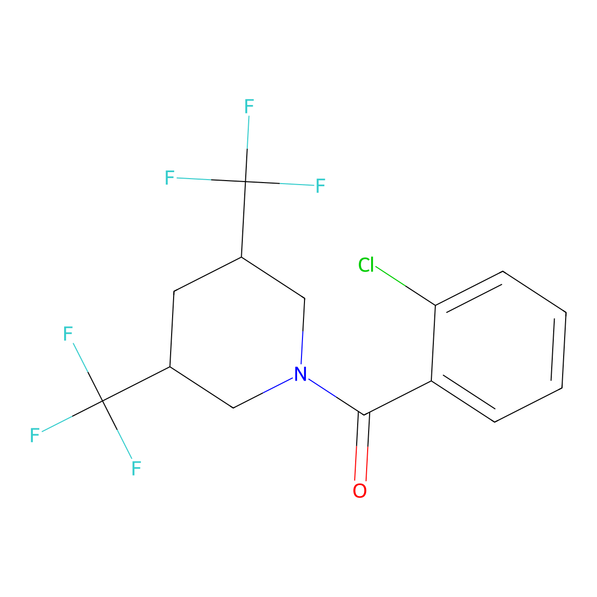 1-(2-Chlorobenzoyl)-3,5-bis(trifluoromethyl)piperidine molecular structure, CAS 2058814-08-5