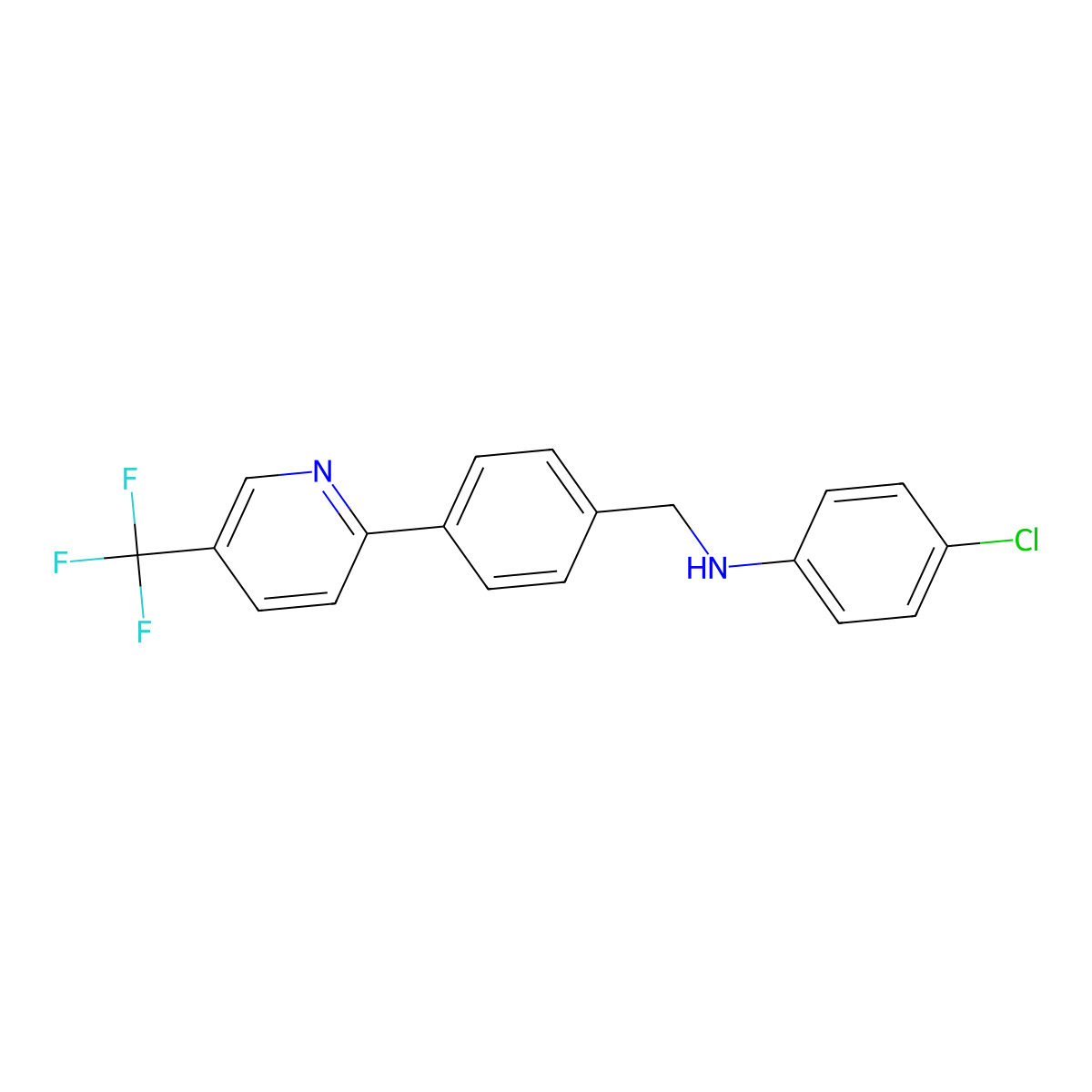 4-chloro-N-{4-[5-(trifluoromethyl)-2-pyridinyl]benzyl}aniline molecular structure, CAS 2058814-27-8
