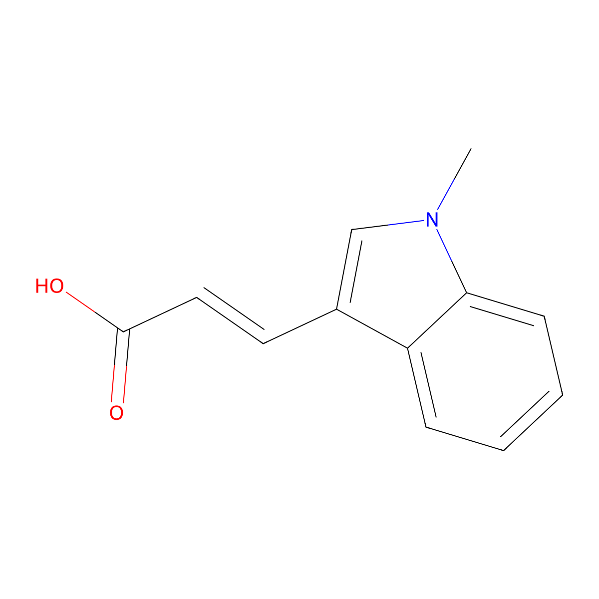 (2E)-3-(1-methyl-1H-indol-3-yl)prop-2-enoic acid molecular structure, CAS 205884-12-4