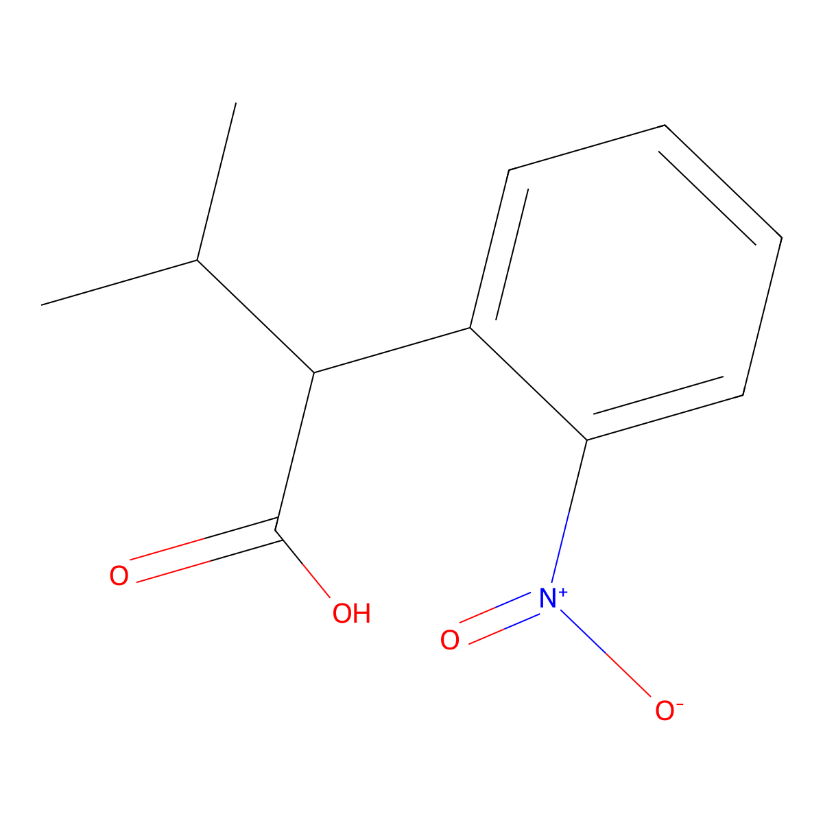 3-Methyl-2-(2-nitrophenyl)butanoic acid molecular structure, CAS 2058853-86-2