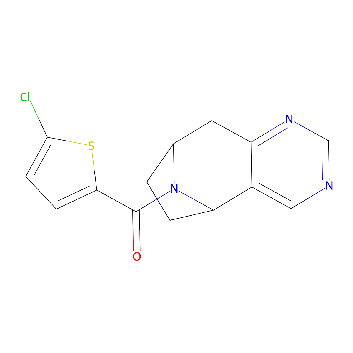 (5-chlorothiophen-2-yl)((5R,8S)-6,7,8,9-tetrahydro-5H-5,8-epiminocyclohepta[d]pyrimidin-10-yl)methanone molecular structure, CAS 2058872-67-4