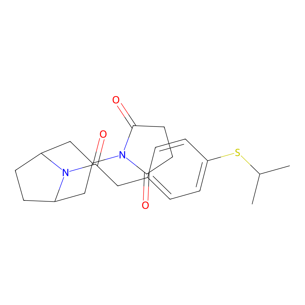 1-((1R,5S)-8-(2-(4-(isopropylthio)phenyl)acetyl)-8-azabicyclo[3.2.1]octan-3-yl)pyrrolidine-2,5-dione molecular structure, CAS 2058890-71-2