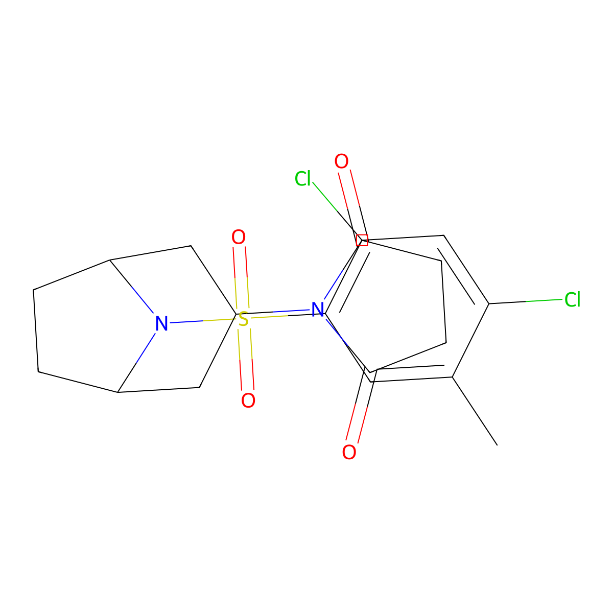 1-((1R,5S)-8-((2,4-dichloro-5-methylphenyl)sulfonyl)-8-azabicyclo[3.2.1]octan-3-yl)pyrrolidine-2,5-dione molecular structure, CAS 2058890-83-6