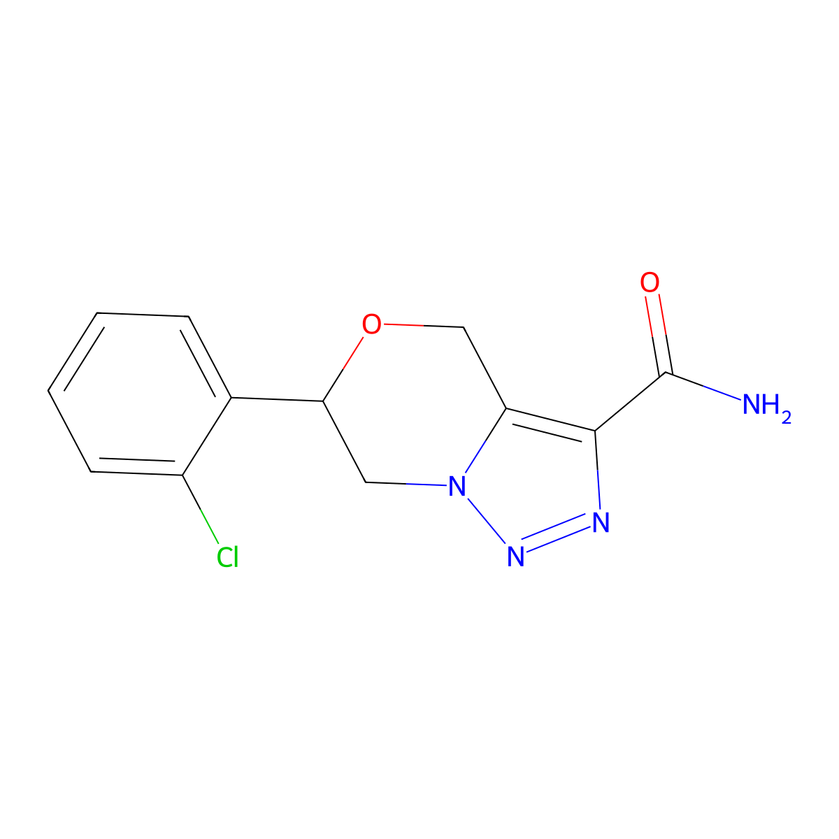 6-(2-chlorophenyl)-6,7-dihydro-4H-[1,2,3]triazolo[5,1-c][1,4]oxazine-3-carboxamide molecular structure, CAS 2059015-03-9