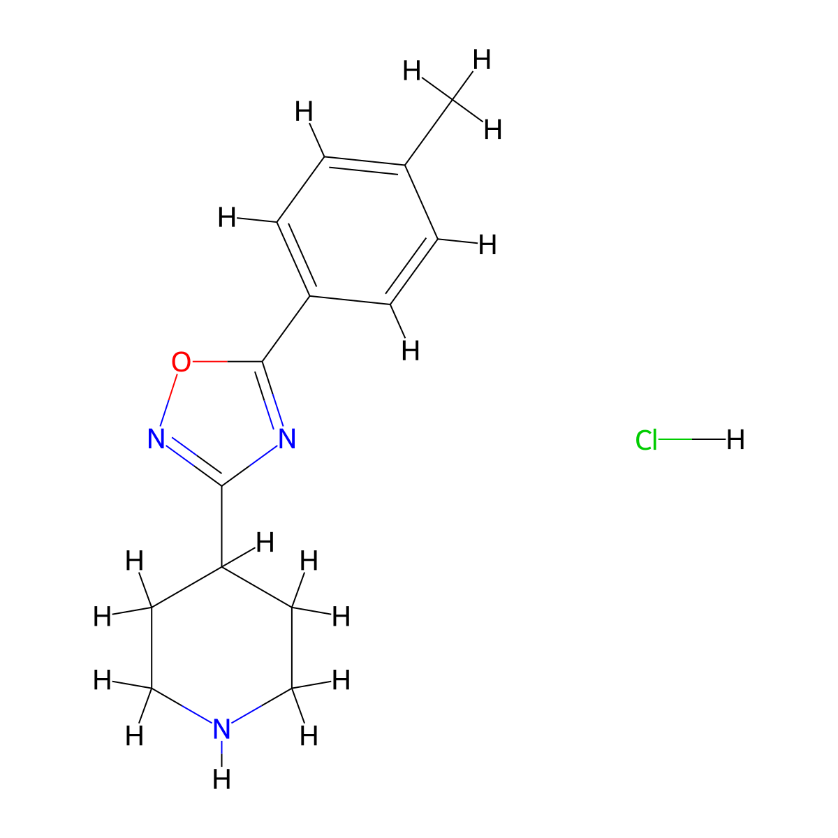 4-[5-(4-Methylphenyl)-1,2,4-oxadiazol-3-yl]piperidine hydrochloride molecular structure, CAS 2059015-10-8