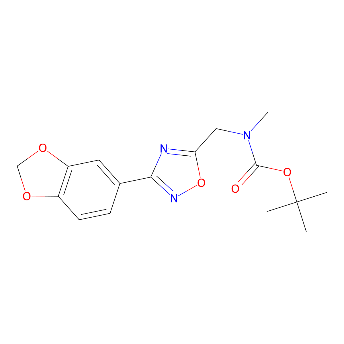 Tert-butyl {[3-(1,3-benzodioxol-5-yl)-1,2,4-oxadiazol-5-yl]methyl}methylcarbamate molecular structure, CAS 2059028-45-2