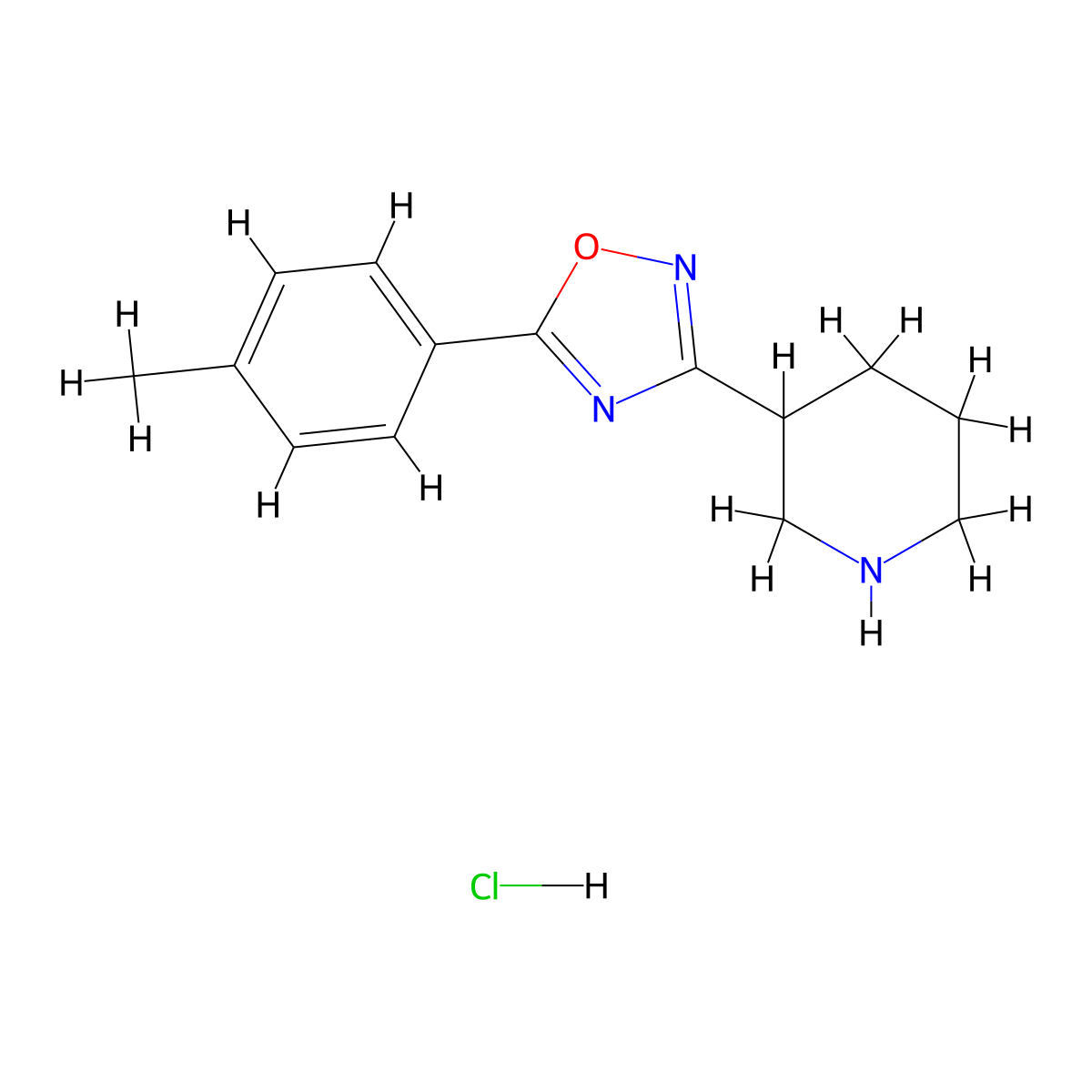 3-[5-(4-Methylphenyl)-1,2,4-oxadiazol-3-yl]piperidine hydrochloride molecular structure, CAS 2059084-62-5