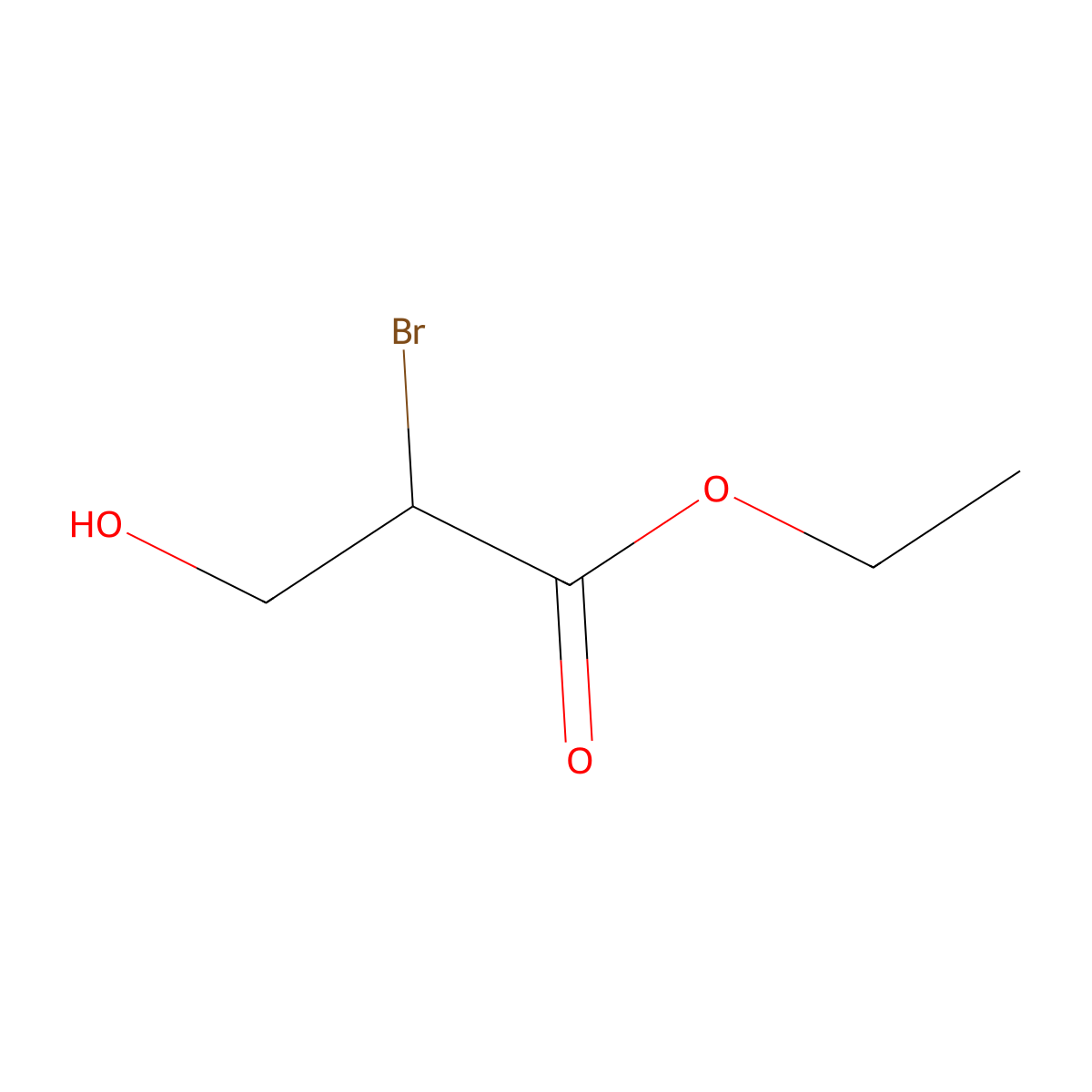 Ethyl 2-bromo-3-hydroxypropanoate molecular structure, CAS 20591-86-0